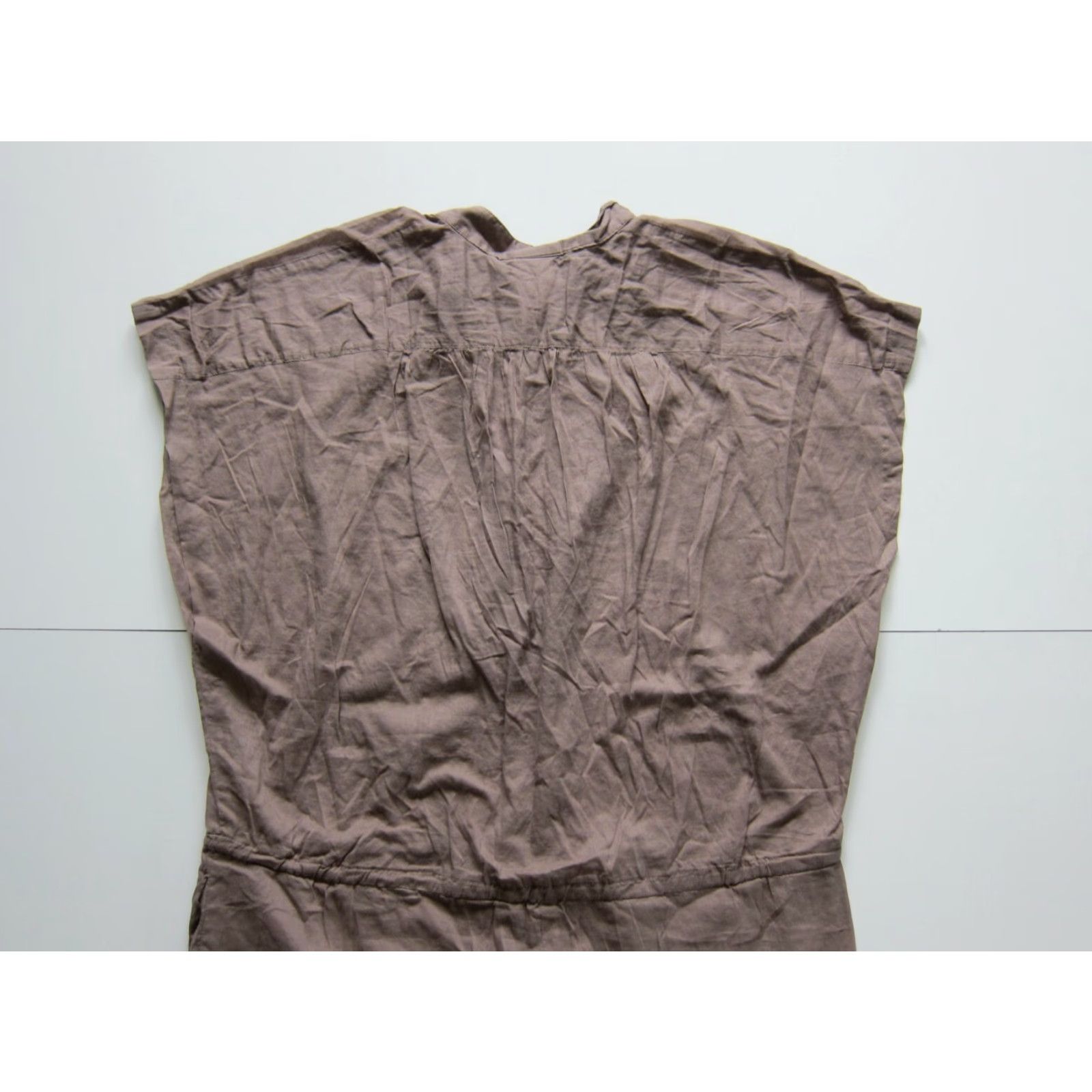 DKNY DKNY 100% Cotton Brown Lightweight Oversized Jumper Romper W/Pockets Women S Shirt Size S / US 4 / IT 40 - 8 Thumbnail