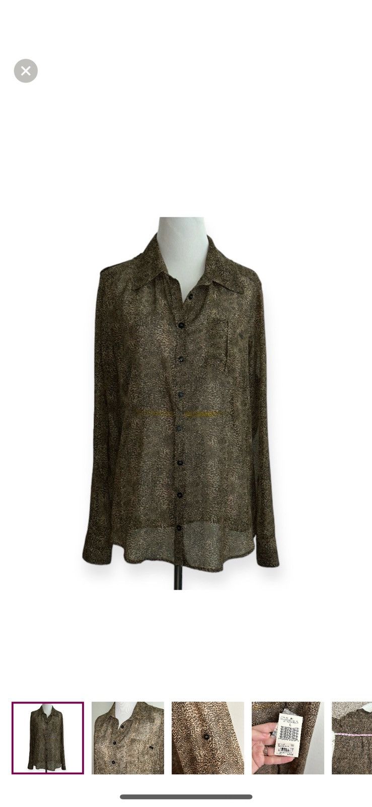 Guess Guess large animal print button down blouse Size L / US 10 / IT 46 - 1 Thumbnail