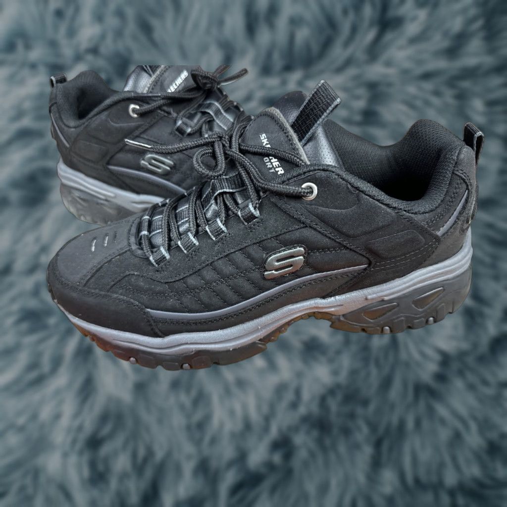 SKECHERS Energy Afterburn Lace-Up Sneaker Mens Sz 10 Black White Boxer Shoes?