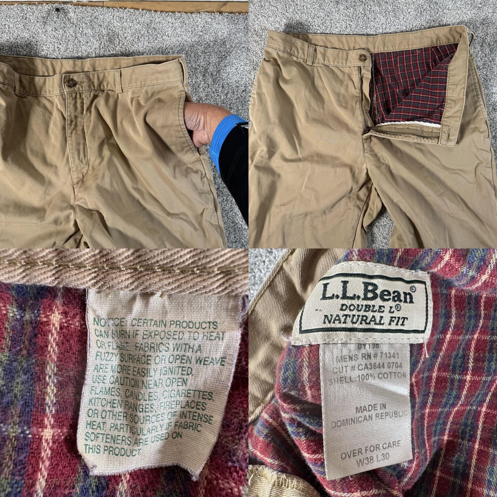 Vintage VINTAGE L.L.Bean Double L Natural Fit Pants 36x28 Chino Khaki Beige Cotton Lined Flannel Pockets Mens Regular Straight Size US 36 / EU 52 - 8 Thumbnail