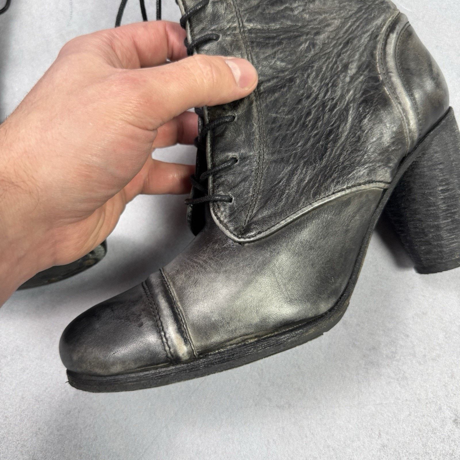 Allsaints All Saints Amarante Heel Distressed Leather Boots 39 US9 Size US 9 / IT 39 - 18 Thumbnail