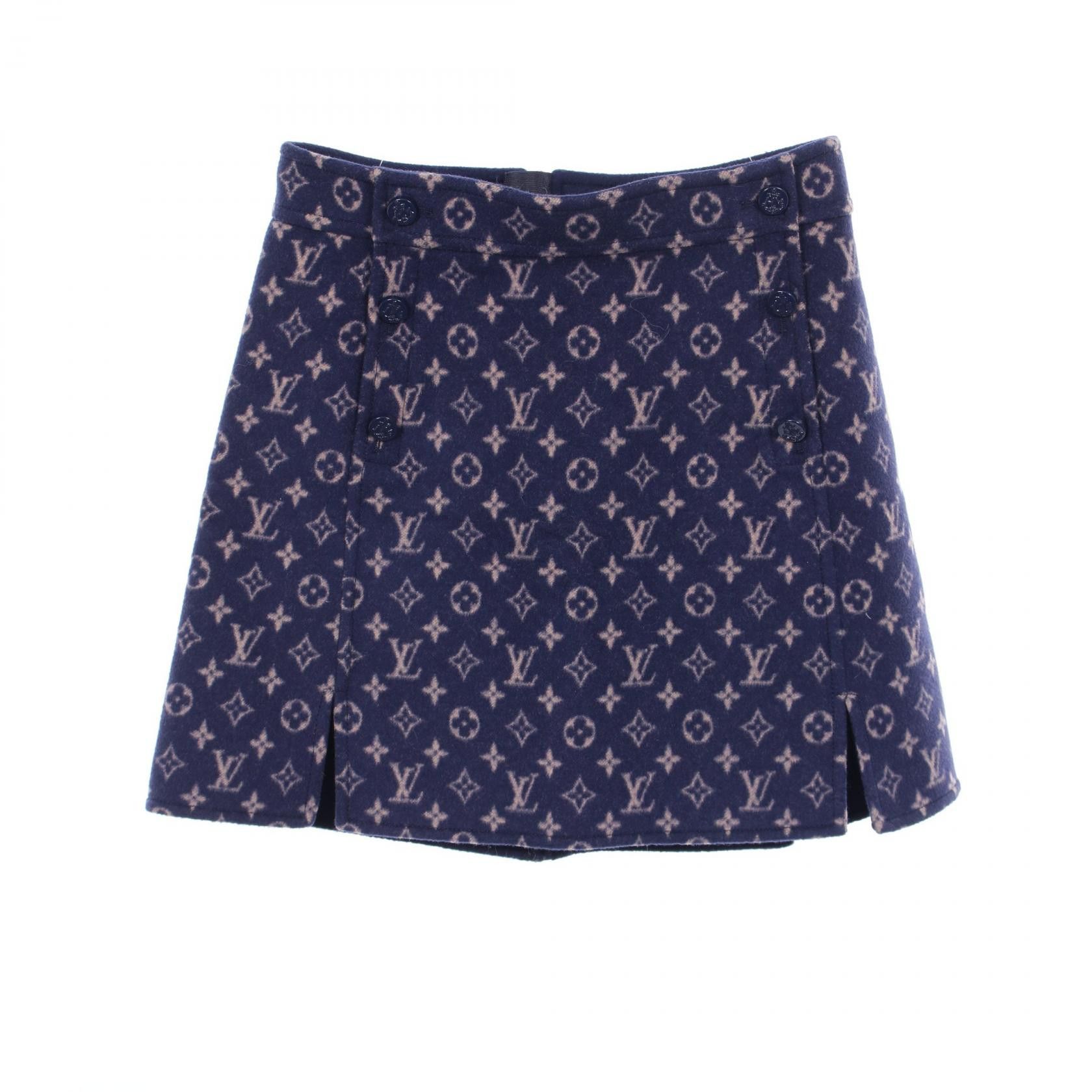 Louis Vuitton Louis Vuitton Louis Vuitton Monogram Wool Skirt Textile Skirts PW201WQS3FISK01 DUTY FREE for USA Size ONE SIZE - 1 Thumbnail