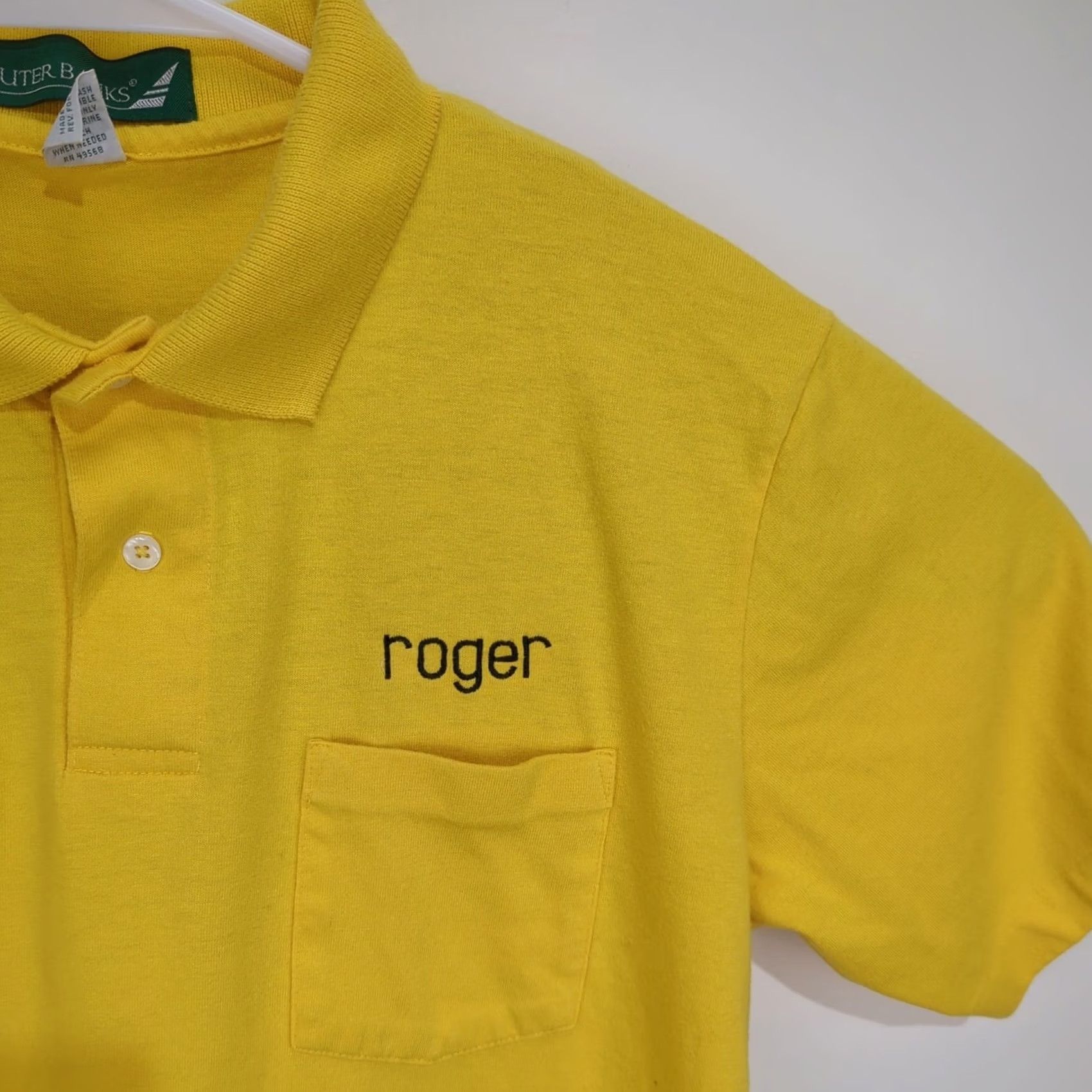 Vintage VINTAGE Outer Banks Polo Shirt Men L Yellow 90s Racing Embroidered Logo Solid Short Sleeve Size US L / EU 52-54 / 3 - 4 Thumbnail