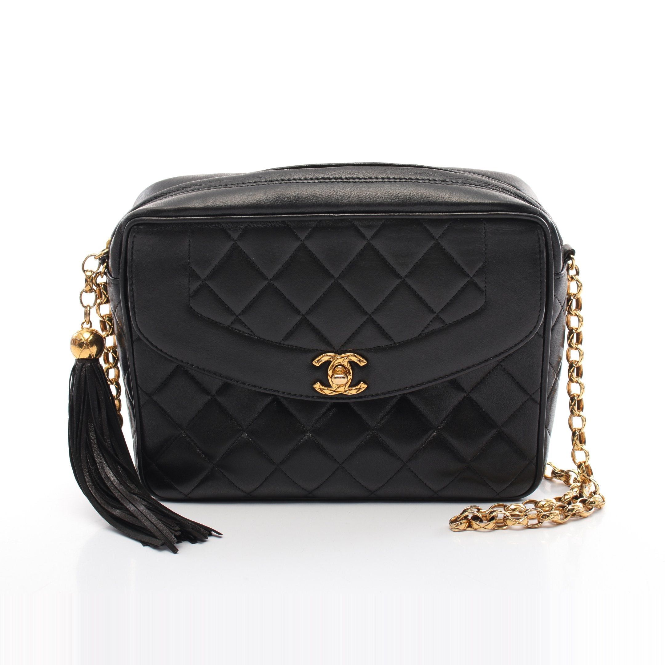 Chanel Chanel Matelasse Chain Shoulder Bag Lambskin Black Gold Hardware Size ONE SIZE - 1 Thumbnail