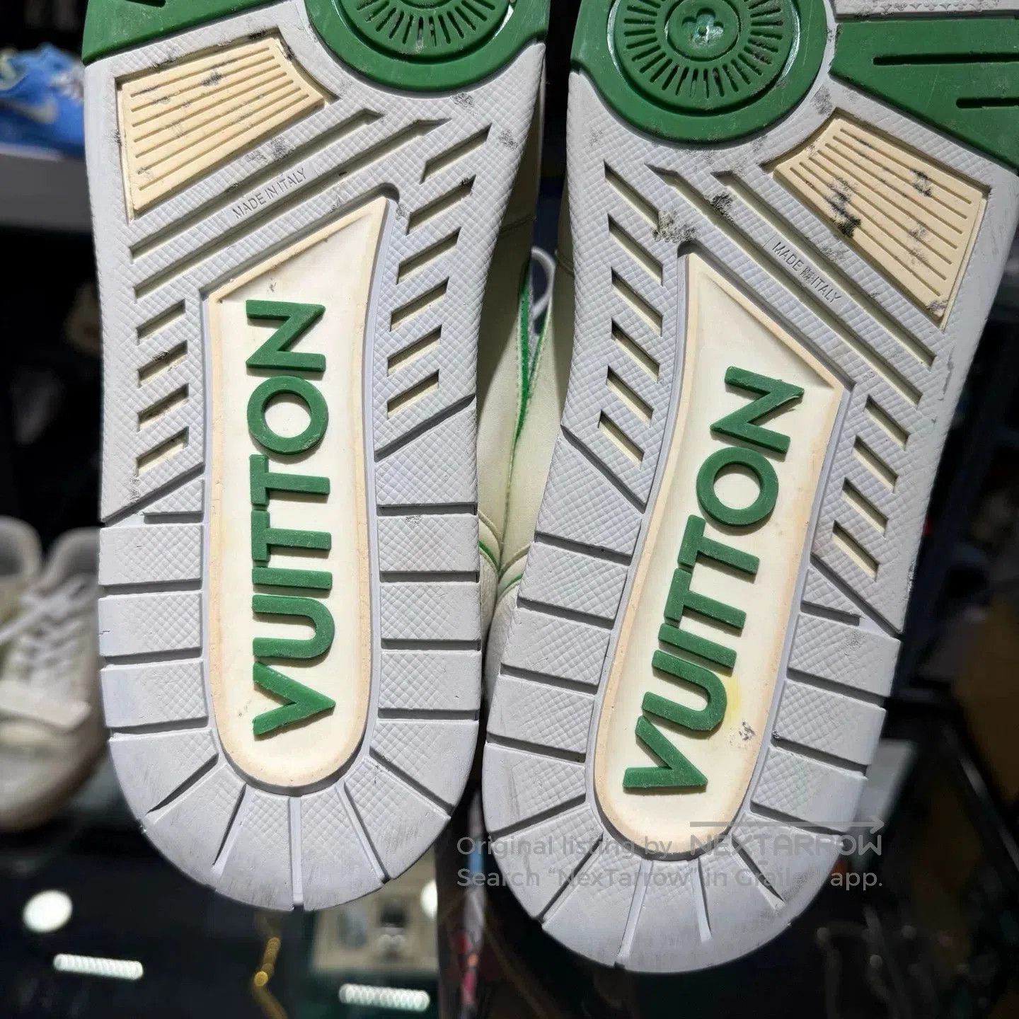 Louis Vuitton Louis Vuitton LV Trainer Velcro White Green. Size US 10.5 / EU 43-44 - 7 Thumbnail