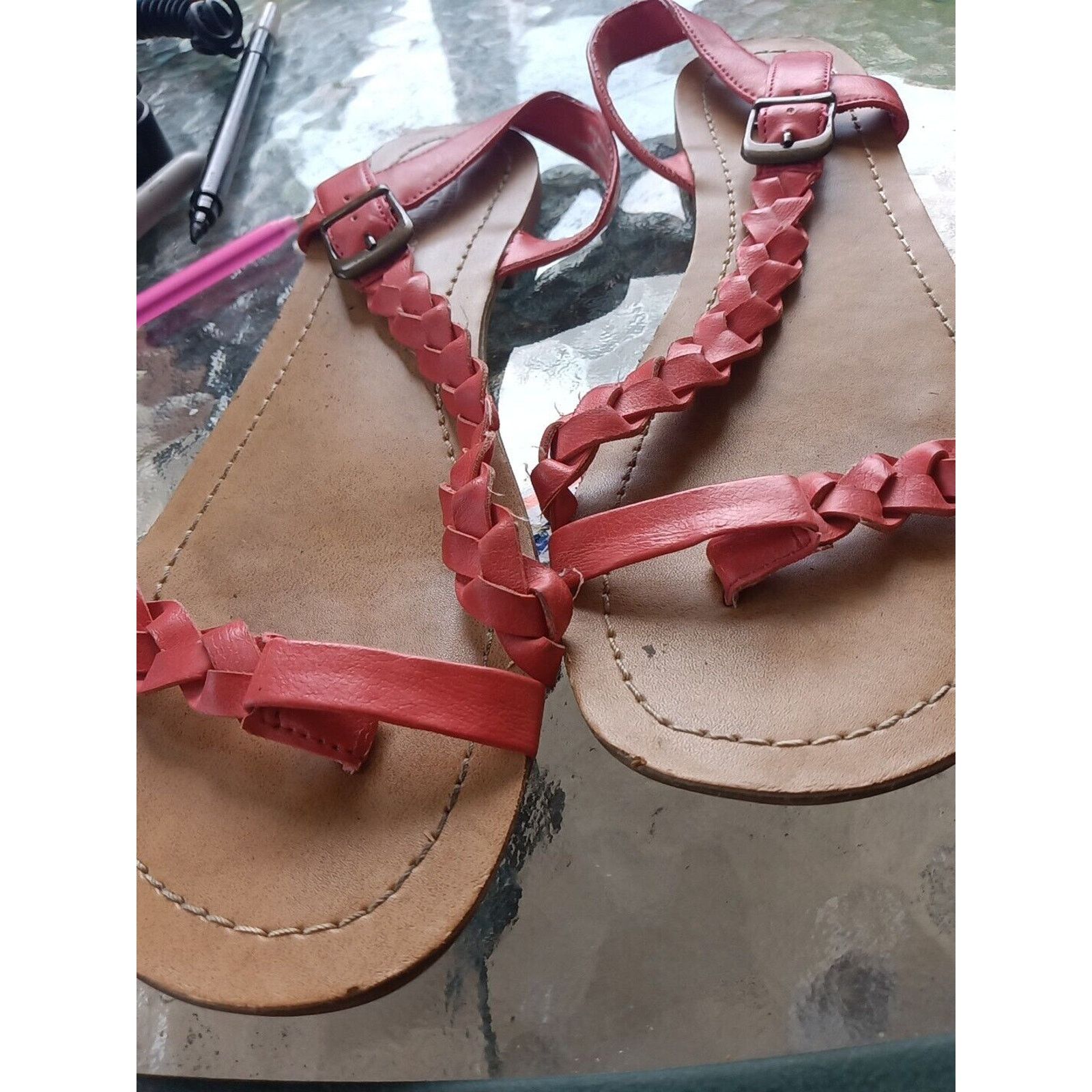 Mossimo Pink Braided Sandals From Mossimo Size 8 Size US 8 / IT 38 - 1 Thumbnail