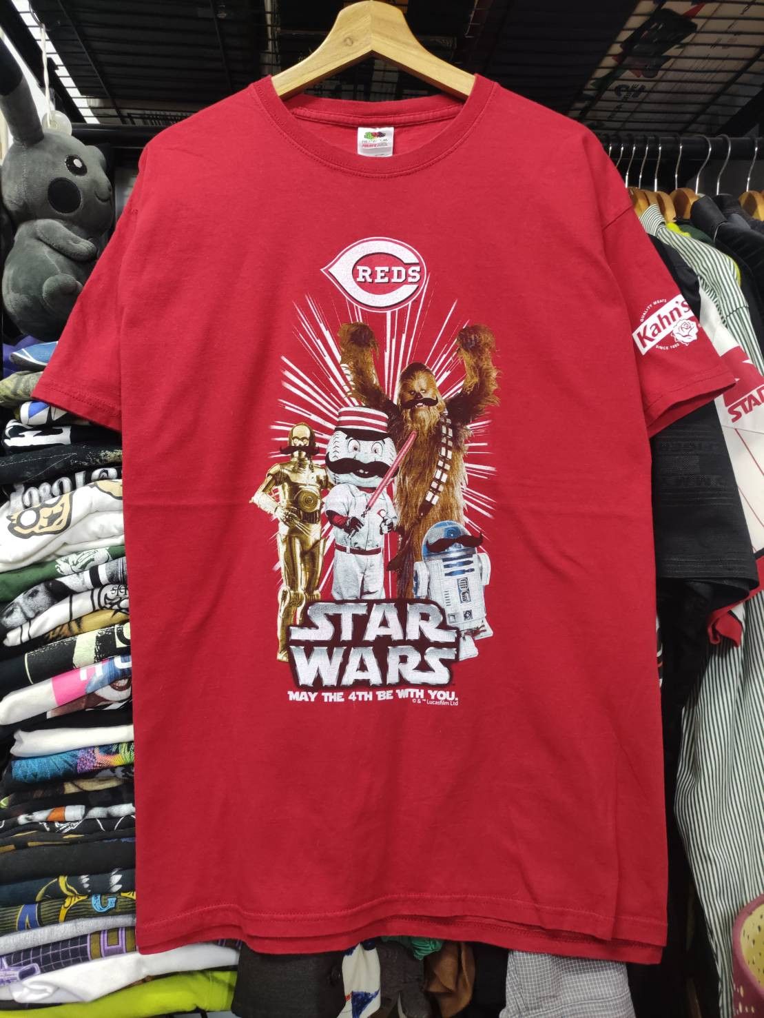 Star Wars Vtg 00's Star Wars x Cincinnati Reds " May the 4th " MLB Size US XL / EU 56 / 4 - 2 Thumbnail