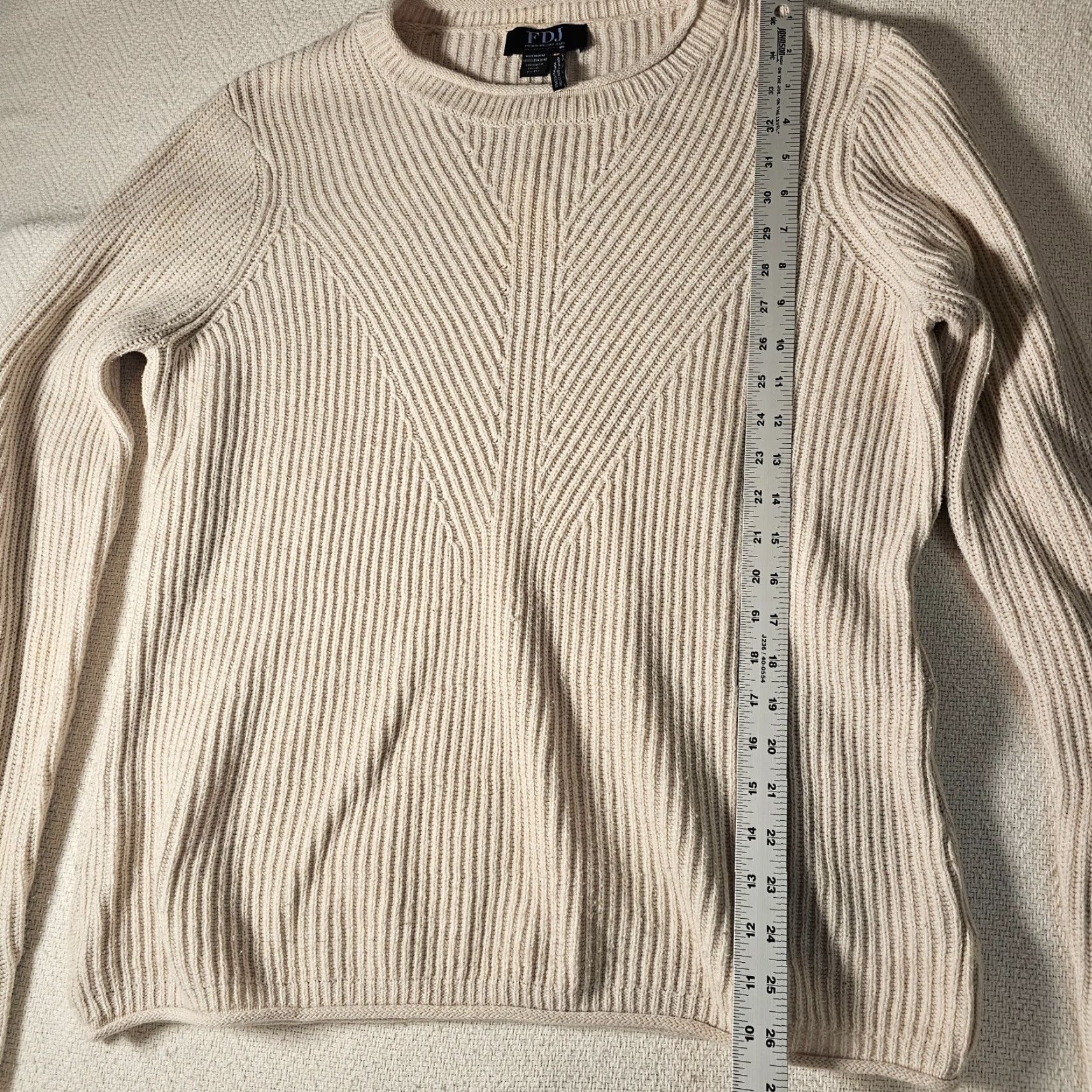 Vintage FDJ French Dressing Jeans Sweater Women L Knit Beige Round Neck Short Sleeve Pullover Classic Stretch Casual Size L / US 10 / IT 46 - 4 Thumbnail