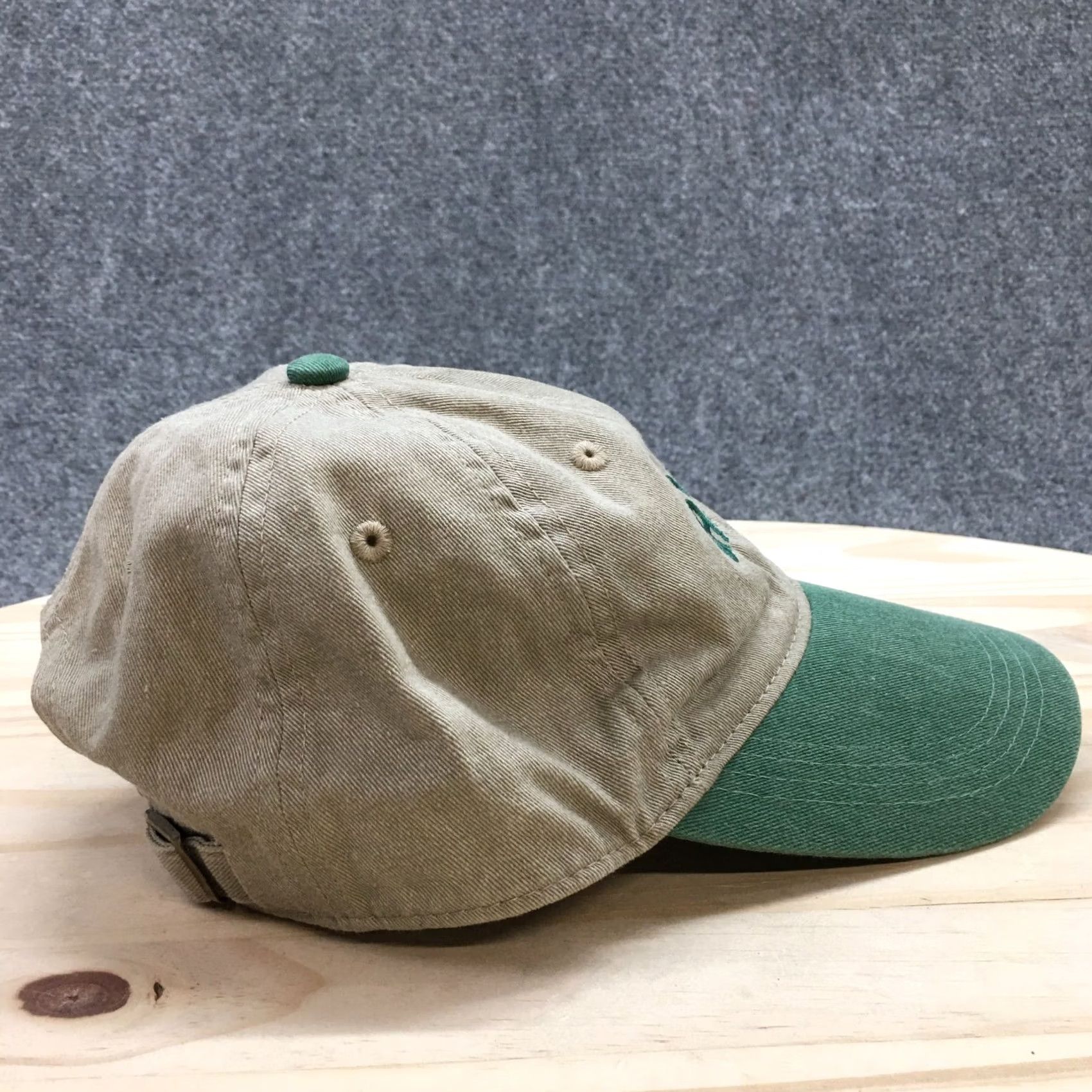 Logo 7 Canada Baseball Cap Mens Green OS Adjustable Curved Brim Embroidered Logo Brown Canvas Cotton Hat Size ONE SIZE - 6 Thumbnail