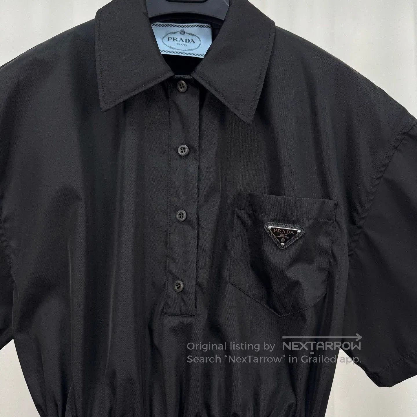 Prada Prada 24SS Nylon Triangle Logo Waist-Tie Dress. Size S / US 4 / IT 40 - 3 Thumbnail