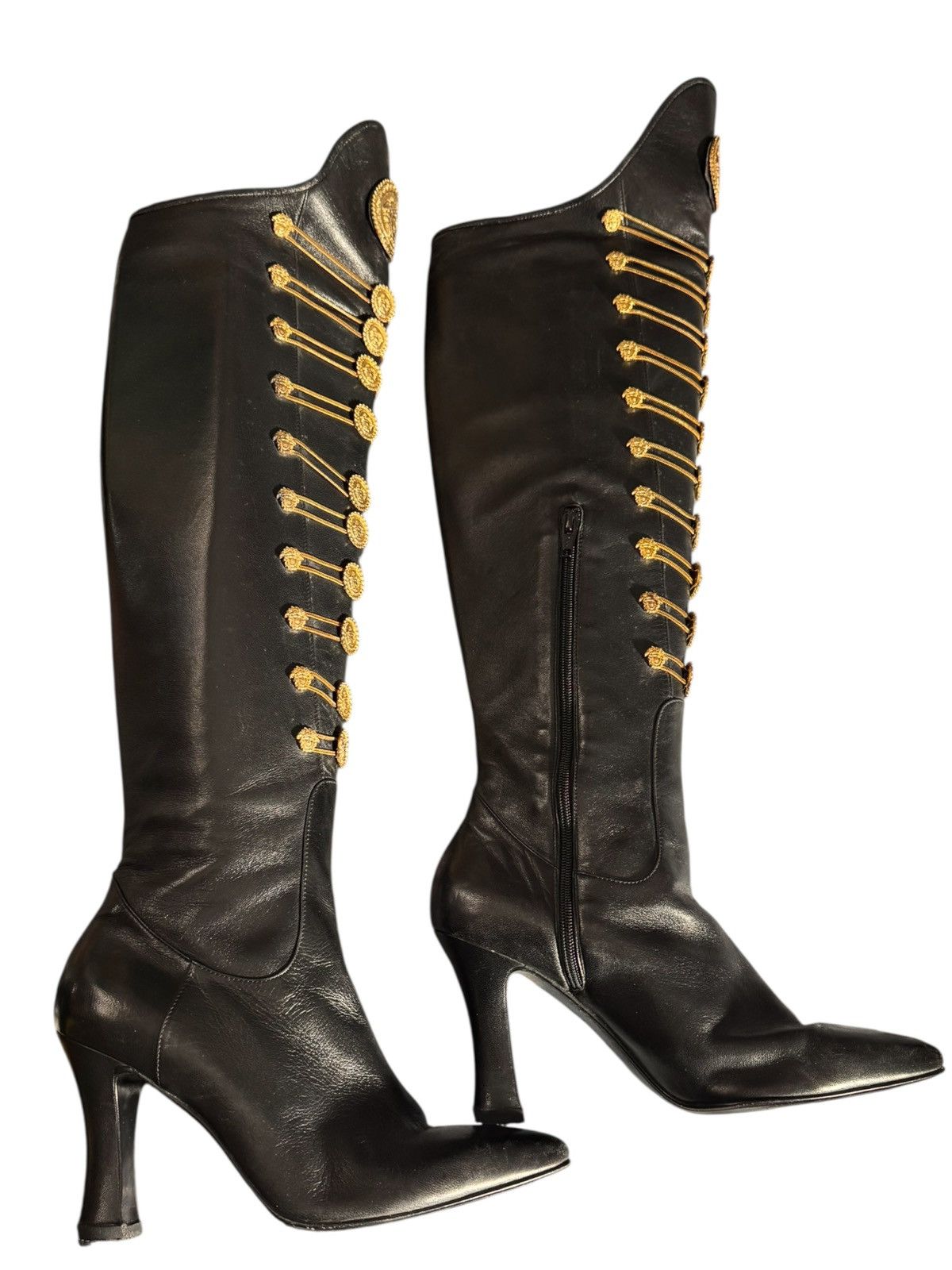Versace Gianni Versace Couture FW1993 Medusa Knee Boots Size US 8.5 / IT 38.5 - 3 Thumbnail