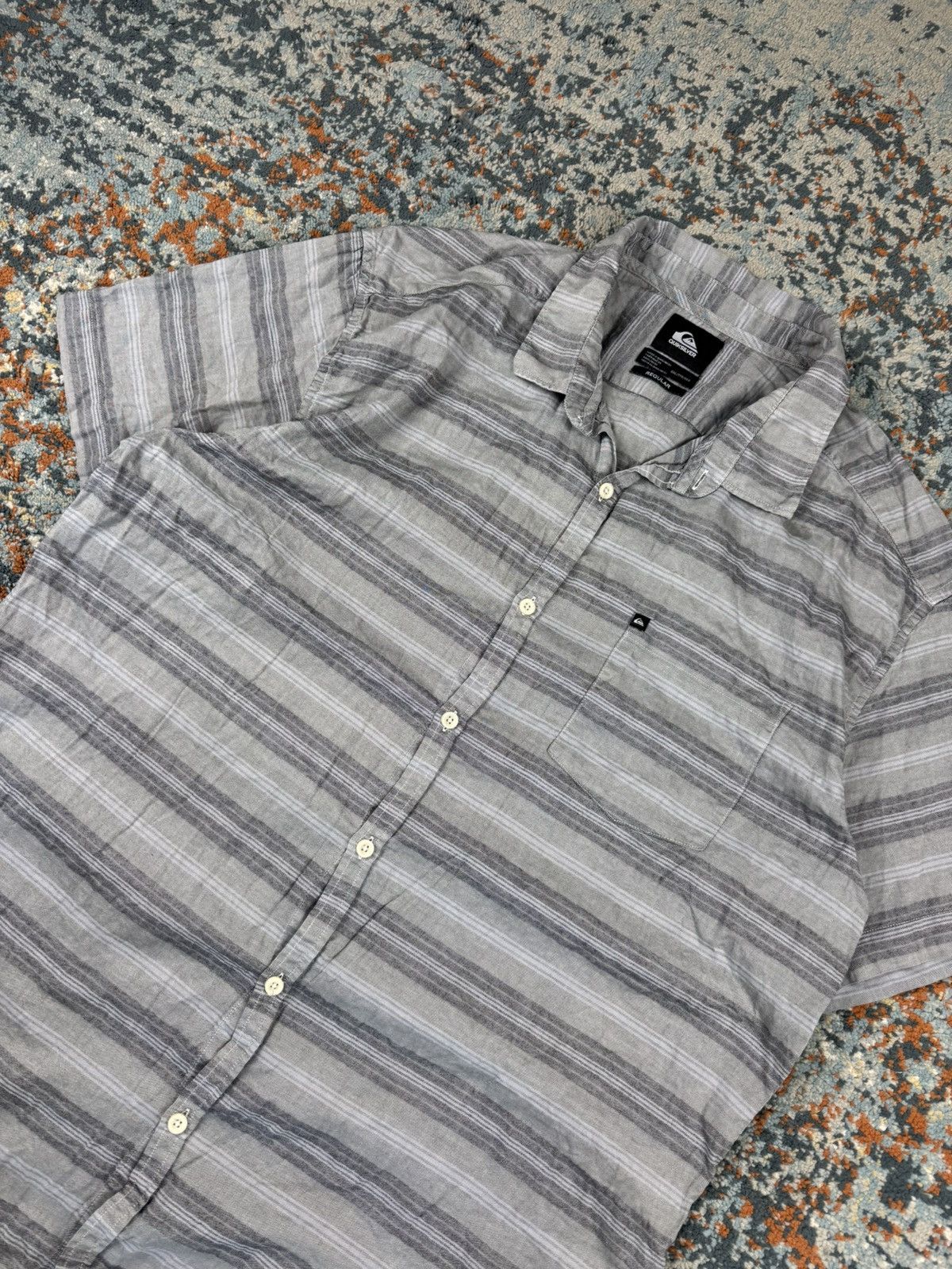 Quiksilver Vintage Y2K Quiksilver striped surfing short sleeve shirt Size US XXL / EU 58 / 5 - 4 Thumbnail