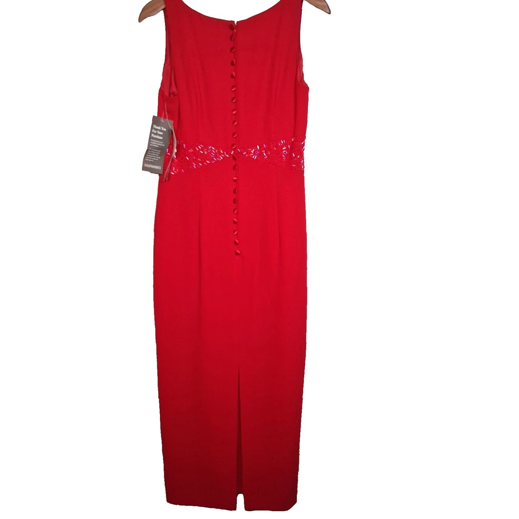 Donna Morgan VINTAGE Donna Morgan Evening Gown Dress Size 8 Red Sleeveless Long Beaded Dress Woman Size M / US 6-8 / IT 42-44 - 2 Thumbnail