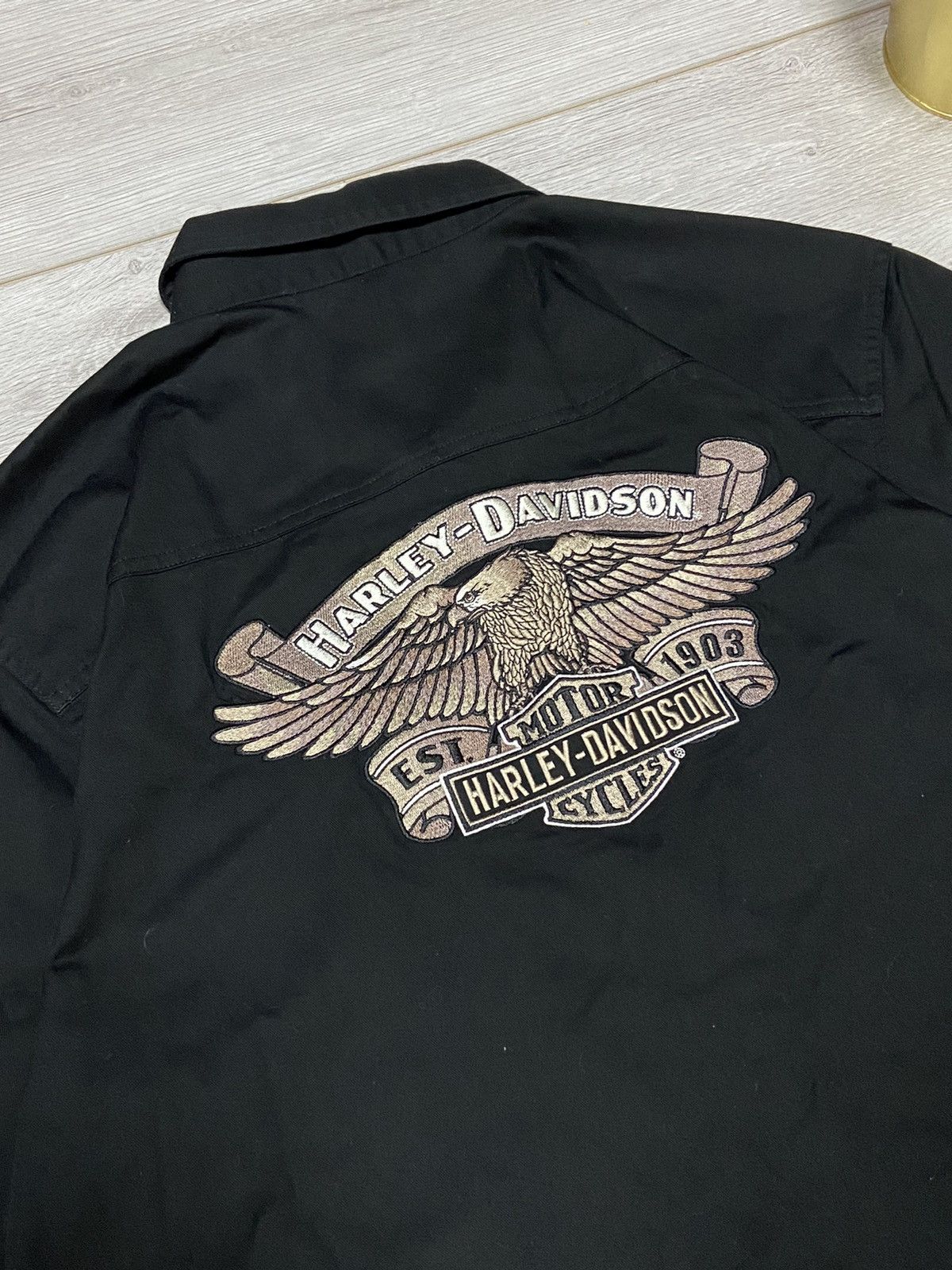 Harley Davidson Harley Davidson eagle 🦅 vintage big logo shirt buttons Size US L / EU 52-54 / 3 - 5 Thumbnail