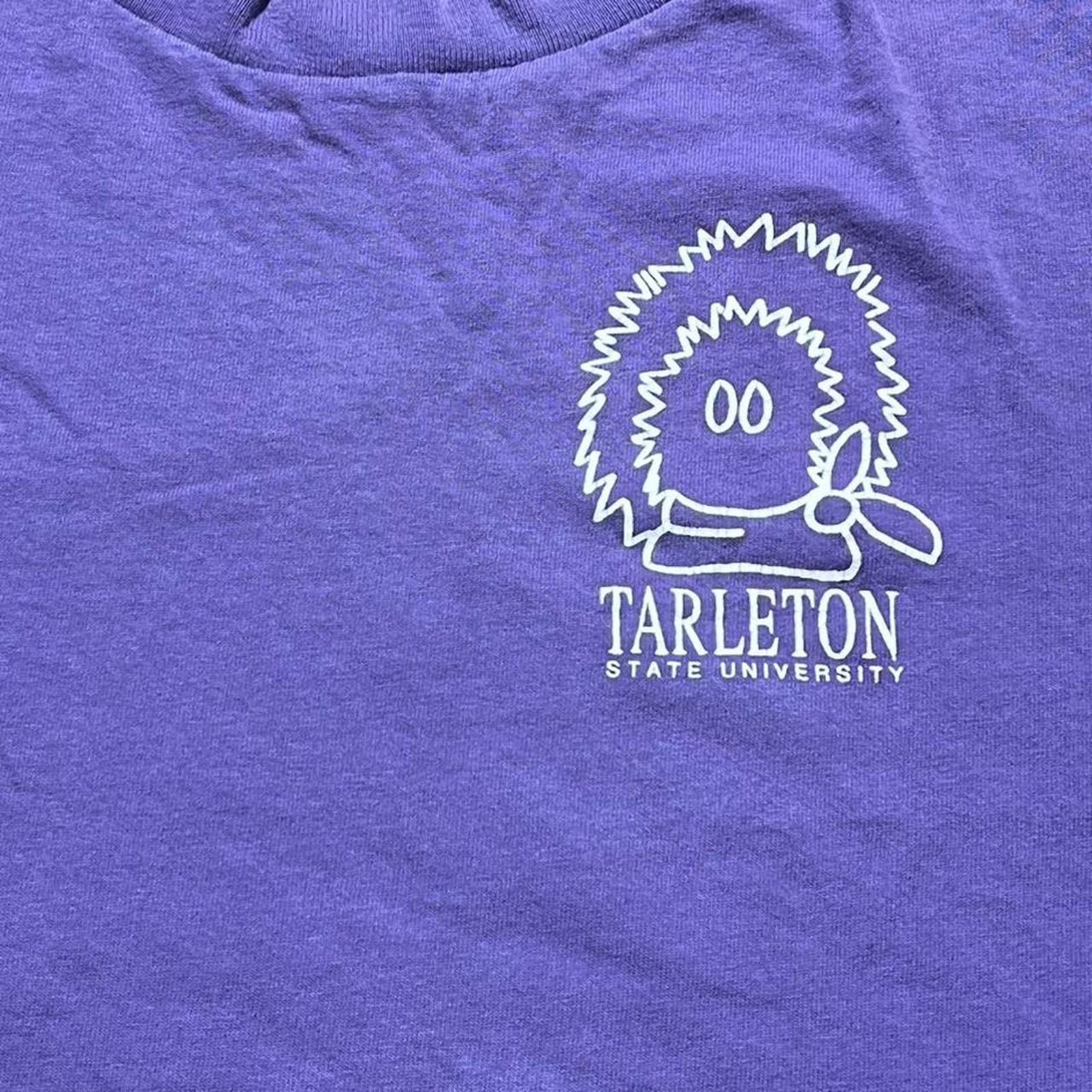 Britt Bolton Vintage 90s Tarleton State University Purple Poo Long Tshirt Size US M / EU 48-50 / 2 - 6 Thumbnail