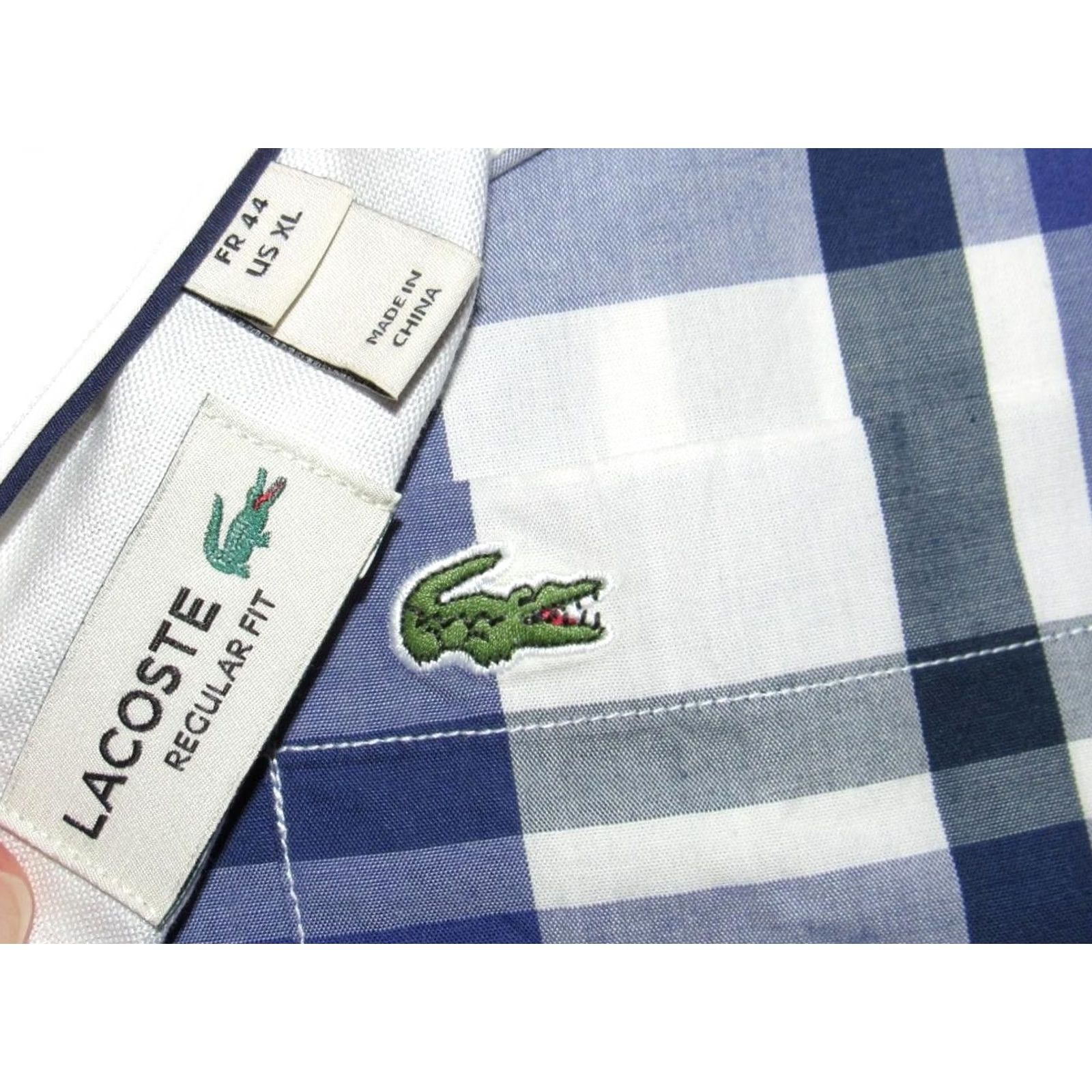Lacoste LACOSTE Purple Plaid Long Sleeve Button Down Shirt XL Size US XL / EU 56 / 4 - 3 Thumbnail