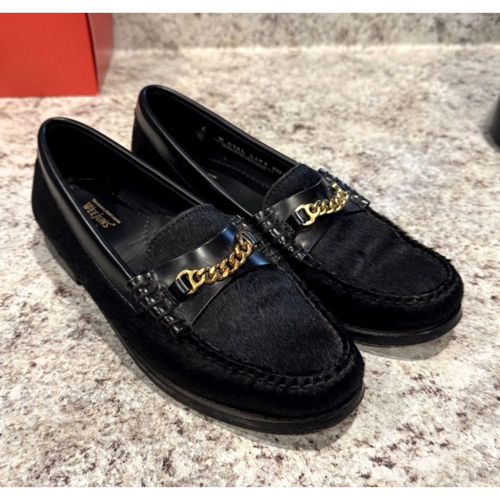 Vintage GH BASS WOMEN’S 6 M US LOAFERS BLACK PONY HAIR WEEJUNS CELESTE CHAIN Size US 6 / IT 36 - 3 Thumbnail