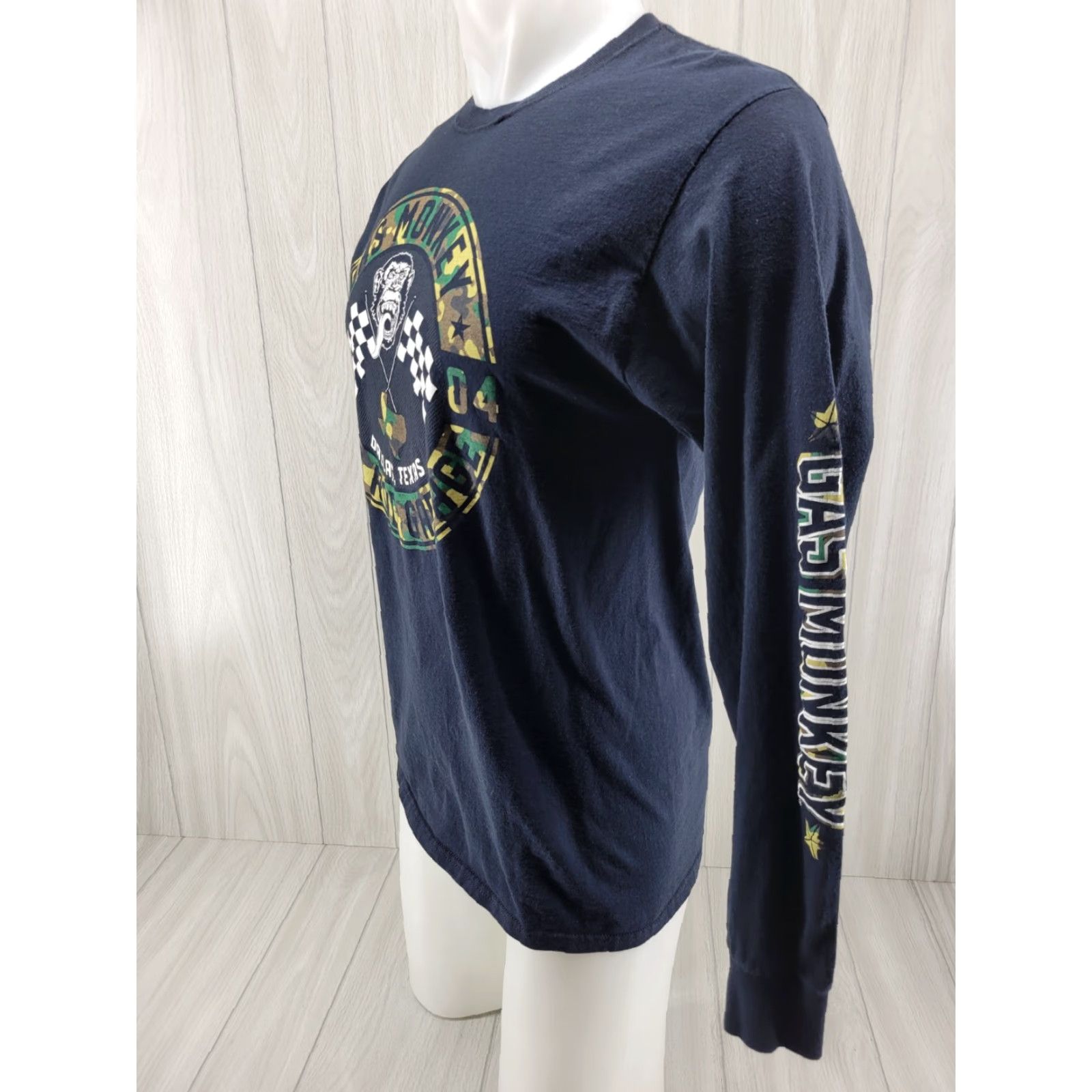 GAS Gas Monkey Garage Black Camo Logo Long Sleeve Shirt M Adult Mens Size US M / EU 48-50 / 2 - 3 Thumbnail