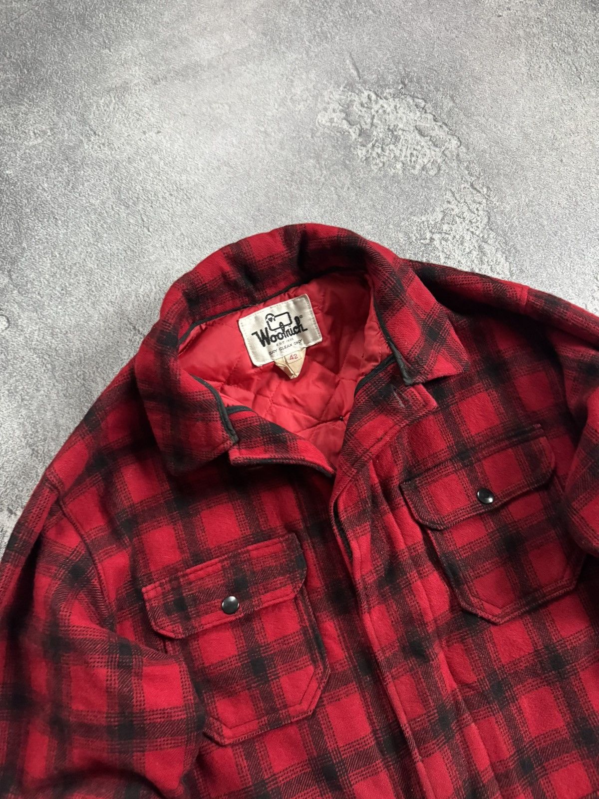 Woolrich Woolen Mills Woolrich 44size Plaid Buffalo Flannel Jacket Coat 80s 90s Size US XL / EU 56 / 4 - 4 Thumbnail