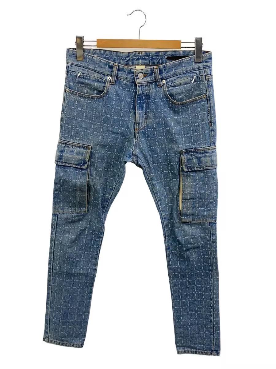 1017 ALYX 9SM Allover Logo Denim Cargo Pants Jeans Size US 32 / EU 48 - 1 Thumbnail