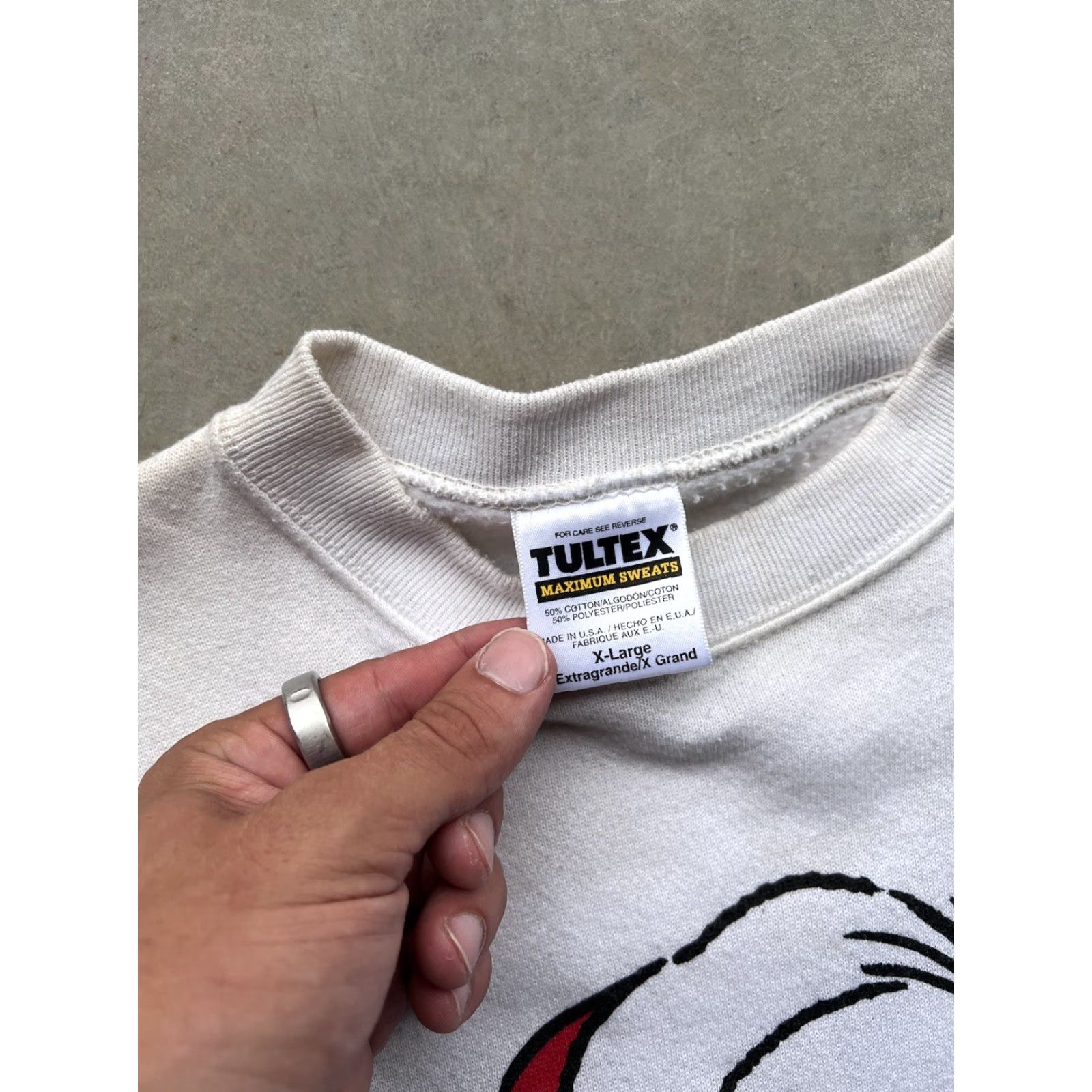 Tultex VINTAGE Total Brat Christmas Sweatshirt Crewneck MENS XL White 90's Heavy *Flawed Size US XL / EU 56 / 4 - 3 Thumbnail
