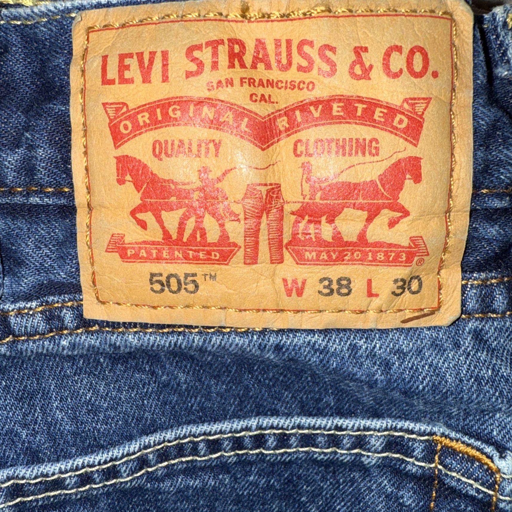 Levi's VINTAGE Levi's 505 Jeans Men 38X30 Blue Denim Cotton High Rise 5-Pocket Regular Style City USA Size US 38 / EU 54 - 3 Thumbnail
