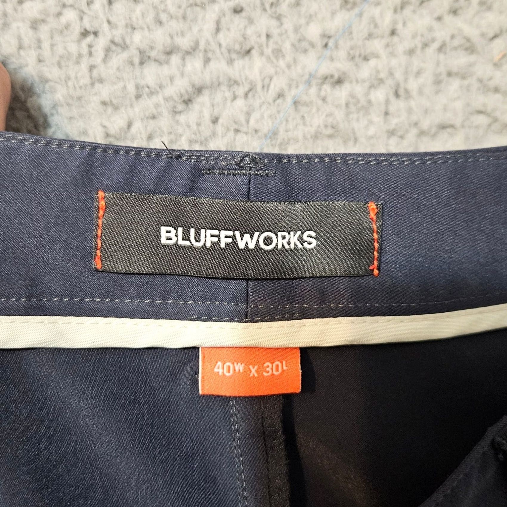 Vintage Bluffworks Chino Pants Mens 40x30 Blue Regular Fit Workwear Made in USA Size US 40 / EU 56 - 3 Thumbnail
