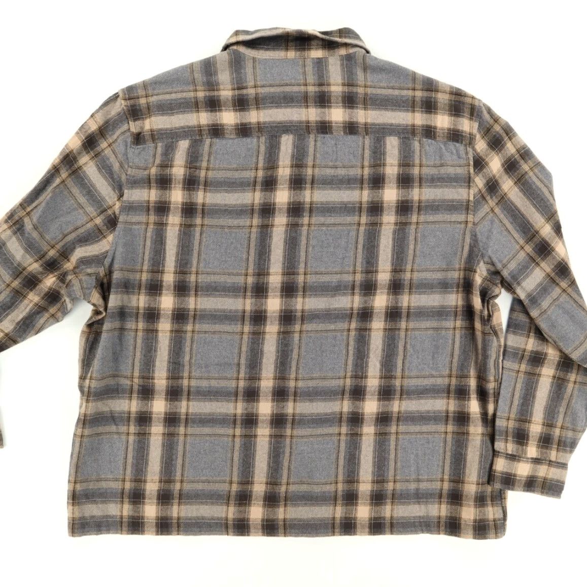 Vintage Tu Man Shirt Plaid Long Sleeve Button Up Gray 2XL Mens Mid-Weight Flannel Cotton Shirt Size US XXL / EU 58 / 5 - 4 Thumbnail
