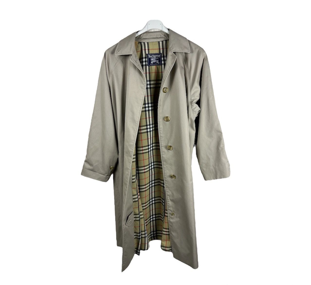 Burberry Vintage Burberrys London long trench coat parka nova checked Size US L / EU 52-54 / 3 - 1 Thumbnail