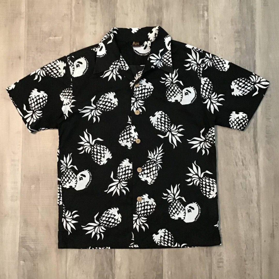 Bape 🔥Vintage🔥 BAPE Logo Aloha Shirt a bathing ape NIGO Size US M / EU 48-50 / 2 - 2 Thumbnail