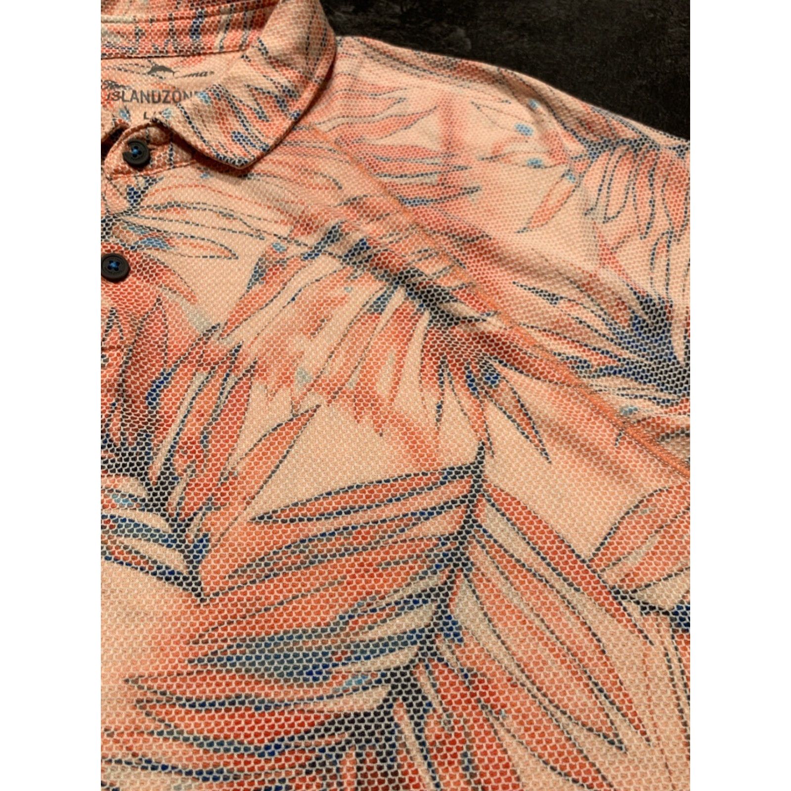 Tommy Bahama Tommy Bahama Island Zone Palm Printed Polo Shirt Large Sunset Floral Short Sleeve Mens Size US L / EU 52-54 / 3 - 3 Thumbnail