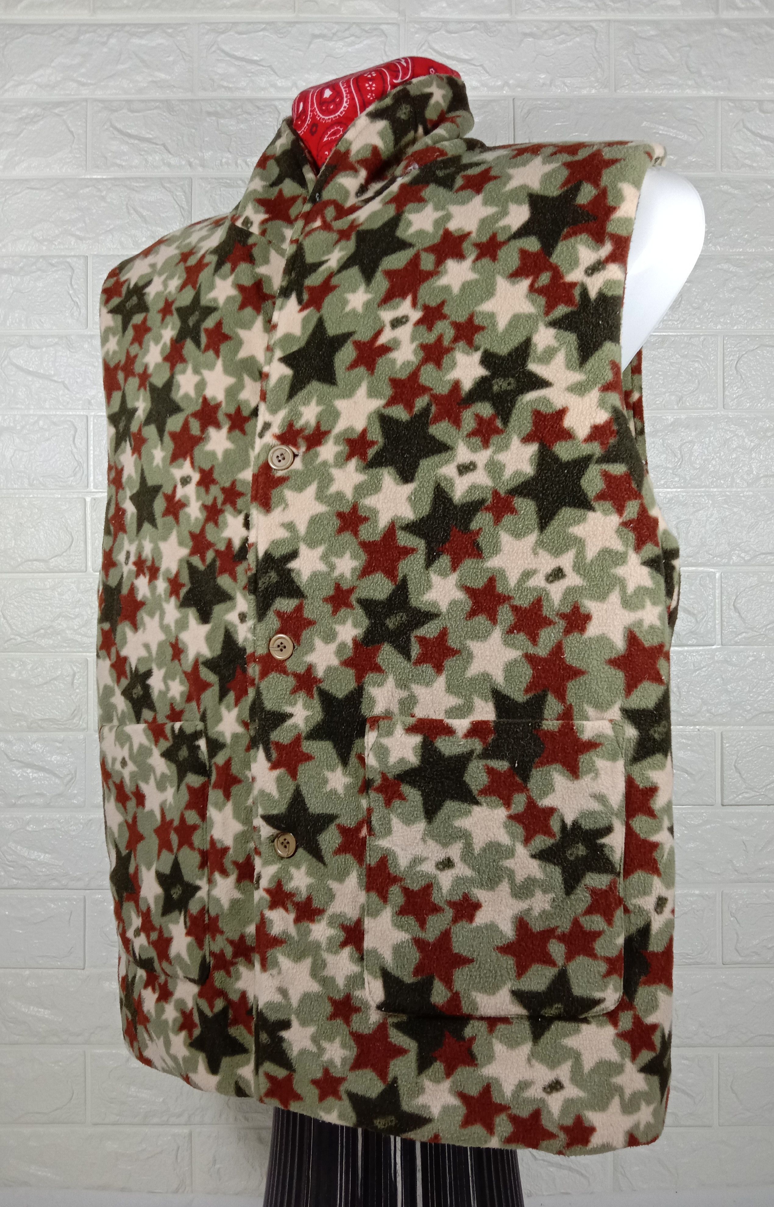 Japanese Brand Vintage Camo Stars Design Fleece Vest Size US L / EU 52-54 / 3 - 3 Thumbnail