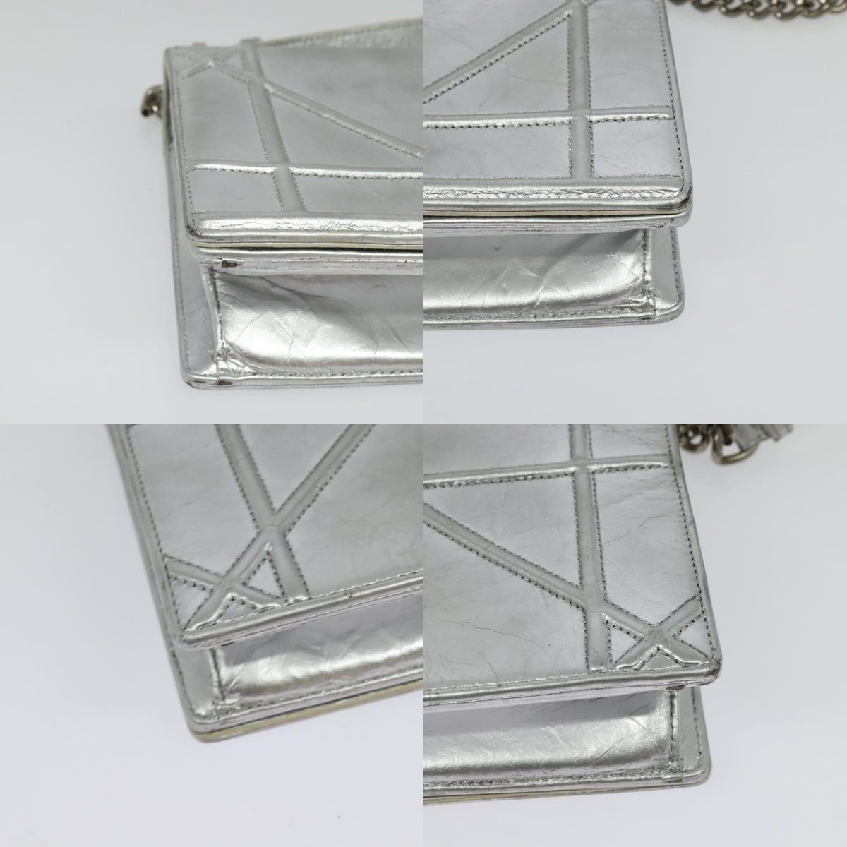 Dior DIOR Chain Diorama Shoulder Bag Leather Silver Size ONE SIZE - 10 Thumbnail