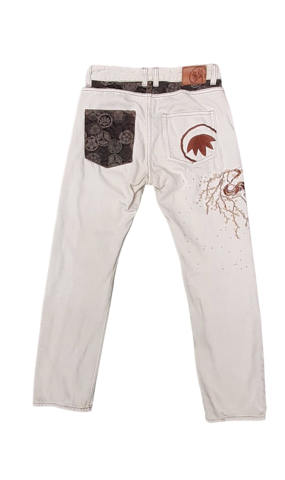 Japanese Brand Nishiki Oriental..Sukajan Japanese Tradition Culture pants Size US 30 / EU 46 - 1 Thumbnail