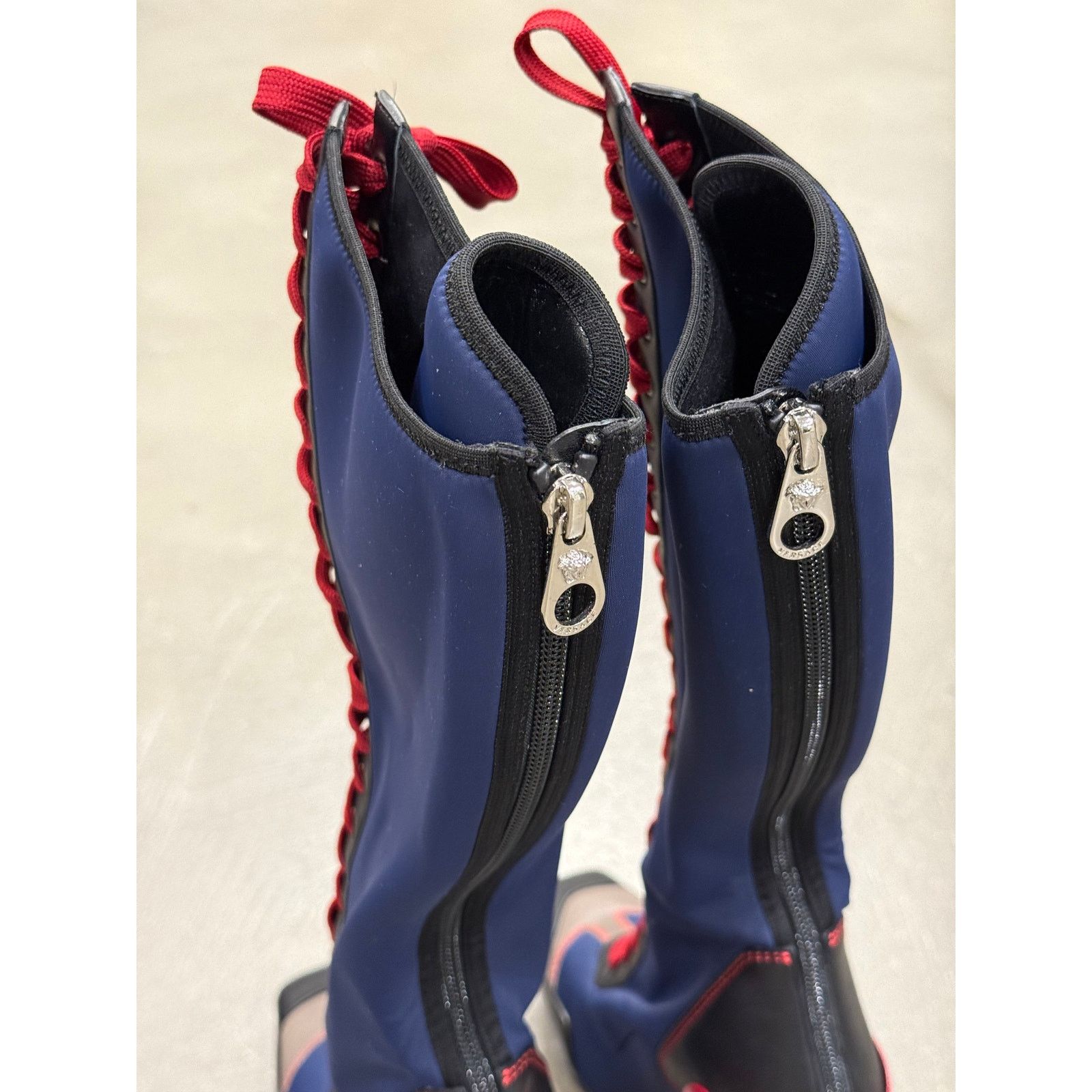 Versace S/S2017 Versace iconic runway neoprene multi color high boot Size US 9 / IT 39 - 7 Thumbnail