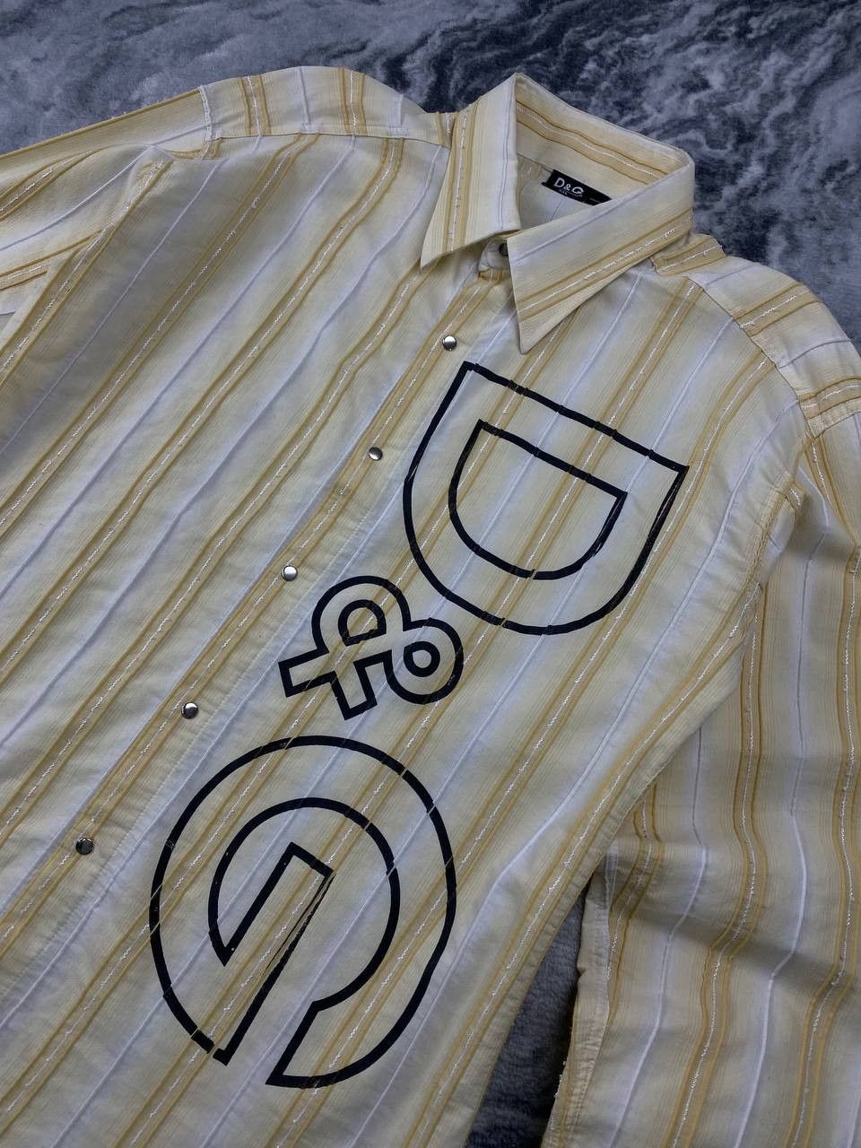 Dolce & Gabbana Dolce & Gabbana Long Sleeved Shirt Buttons Big Logo Size US XXL / EU 58 / 5 - 2 Thumbnail