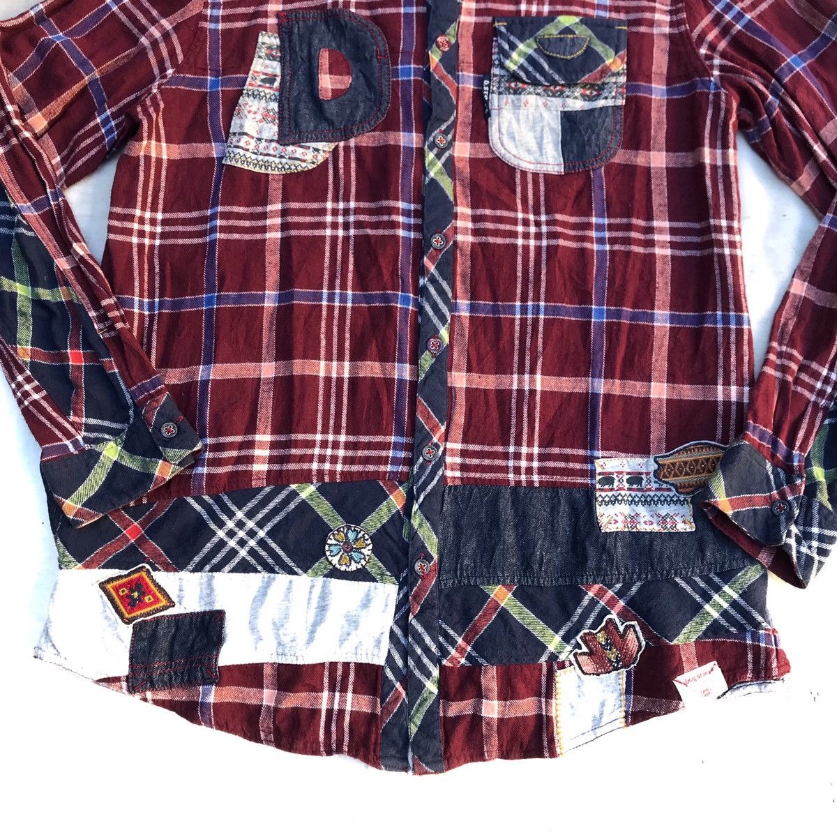Flannel × Hysteric Glamour × Japanese Brand Vintage Drugs Store Japan checkered Flannel Patchwork Size US L / EU 52-54 / 3 - 2 Thumbnail