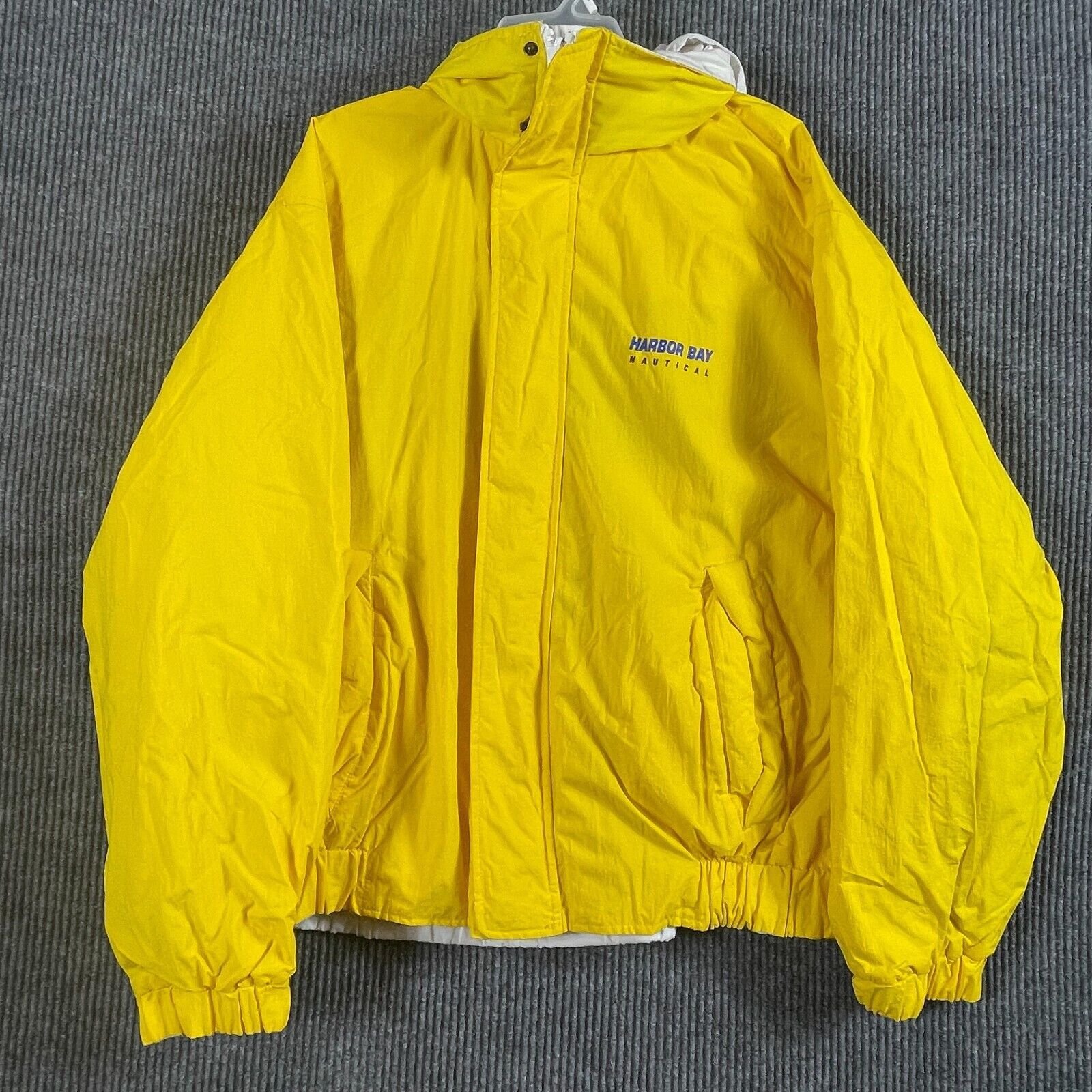 Vintage Harbor Bay Jacket Mens 2XL Yellow Full Zip Reversible