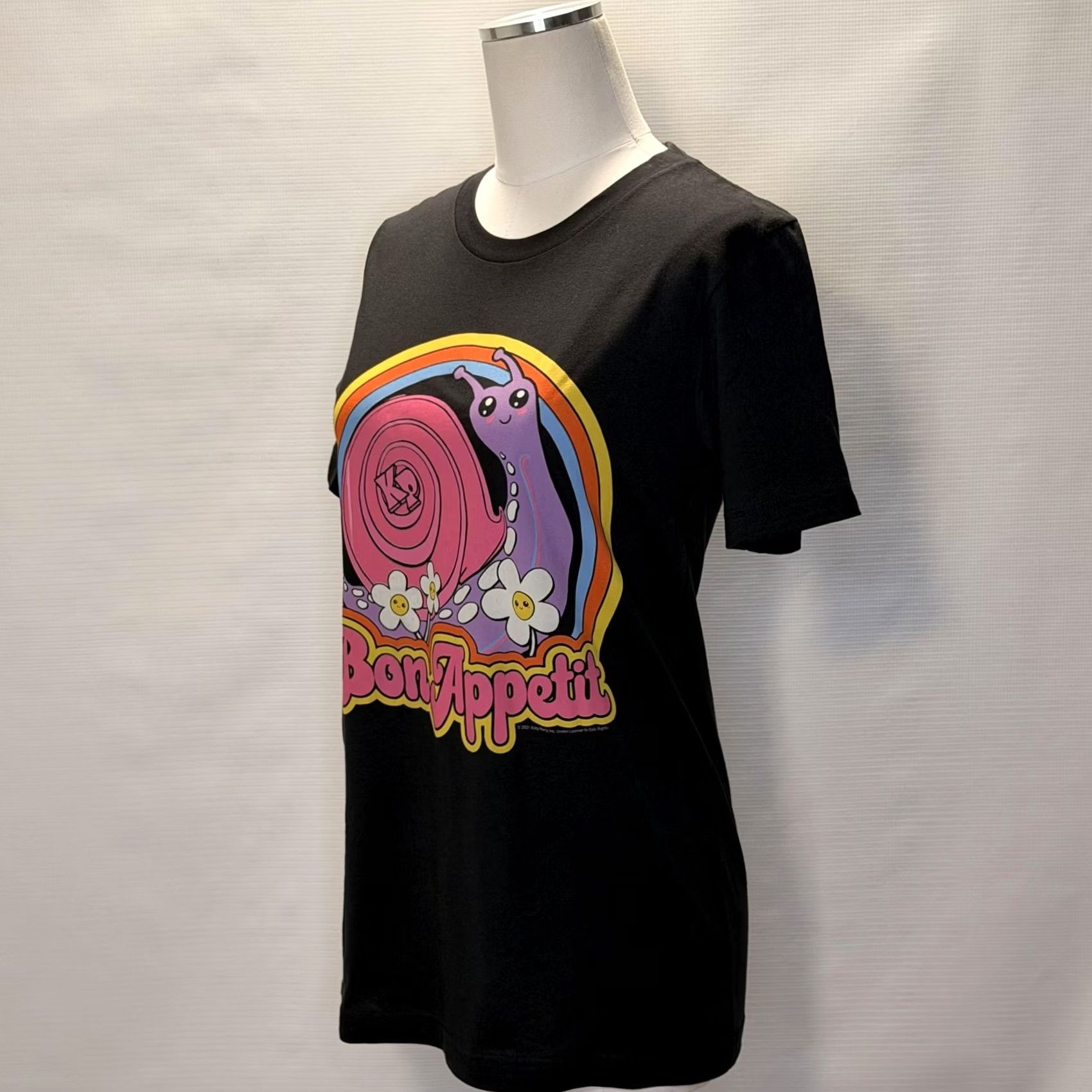 Sperry Katy Perry PLAY Shirt Womens Small Black Bon Appetit Snail Graphic Tee Top Size S / US 4 / IT 40 - 2 Thumbnail
