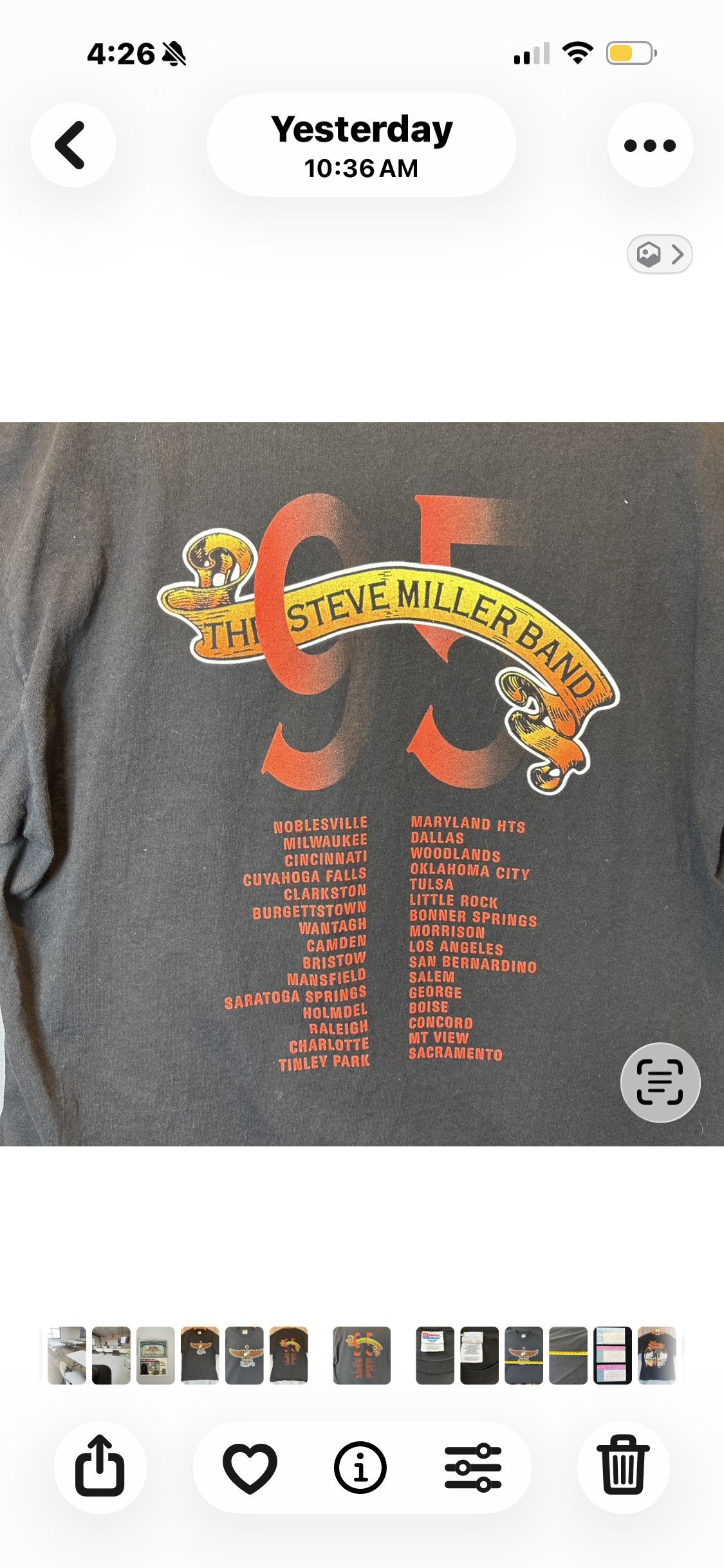 Band Tees Steve Miller Band 50th Anniversary Tour Shirt Fly Like Eagle Size US L / EU 52-54 / 3 - 2 Thumbnail