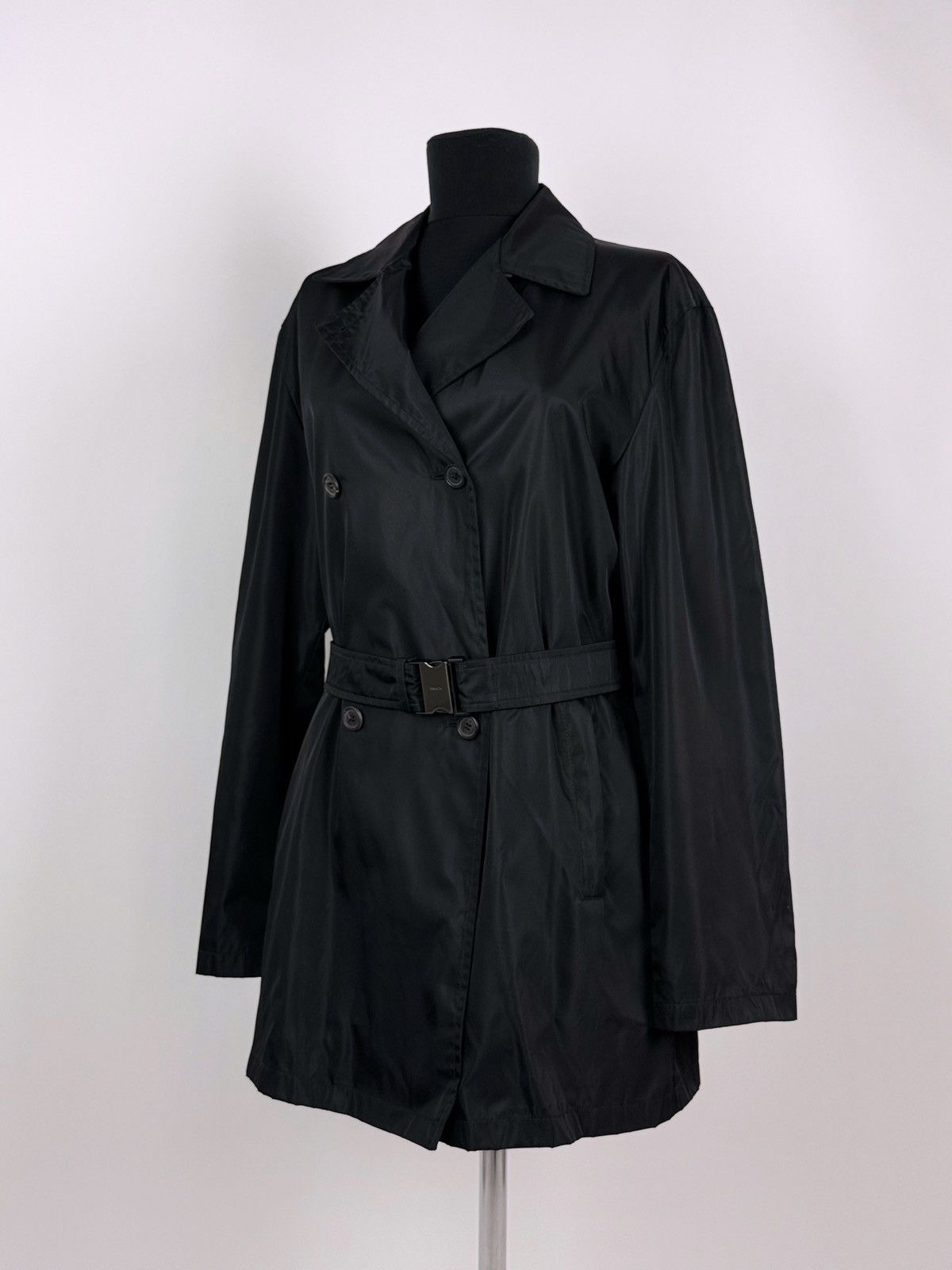 Prada Prada Milano Nylon Black Midi Women’s Trench Coat Size S / US 4 / IT 40 - 1 Thumbnail