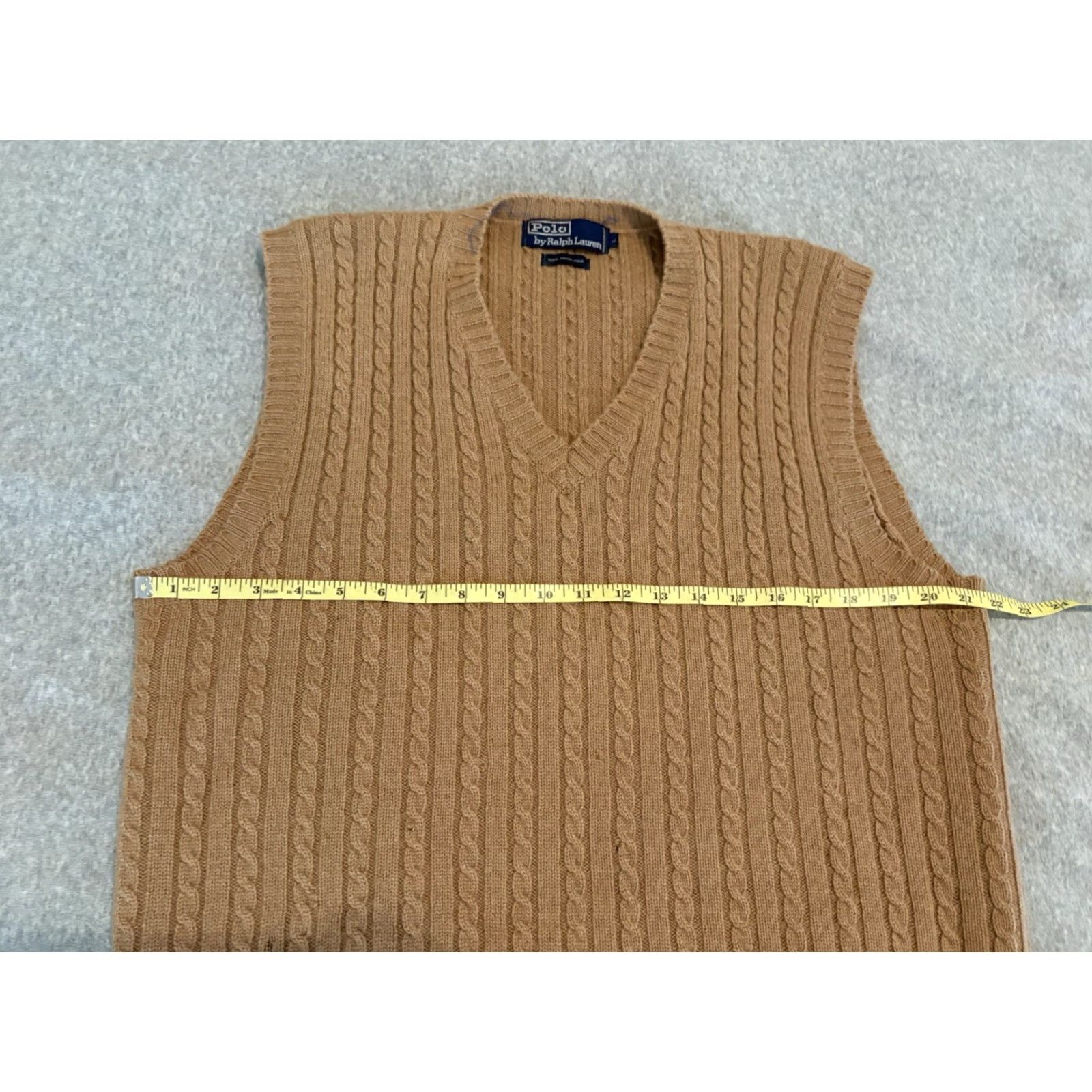 Polo Ralph Lauren VINTAGE Polo Ralph Lauren Camel Hair Sweater Vest Mens Large L Brown V-Neck Preppy Style Size US L / EU 52-54 / 3 - 7 Thumbnail