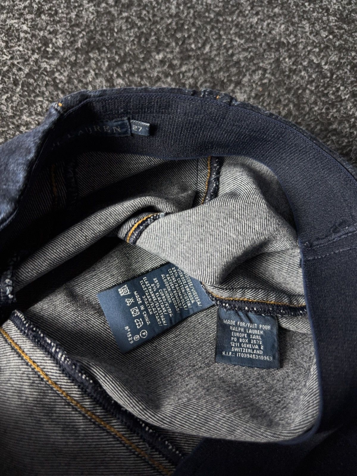 Polo Ralph Lauren × Vintage Ralph Lauren Moto Panel Leggings Jeans Stretch Zip Hem Size 27" / US 4 / IT 40 - 7 Thumbnail