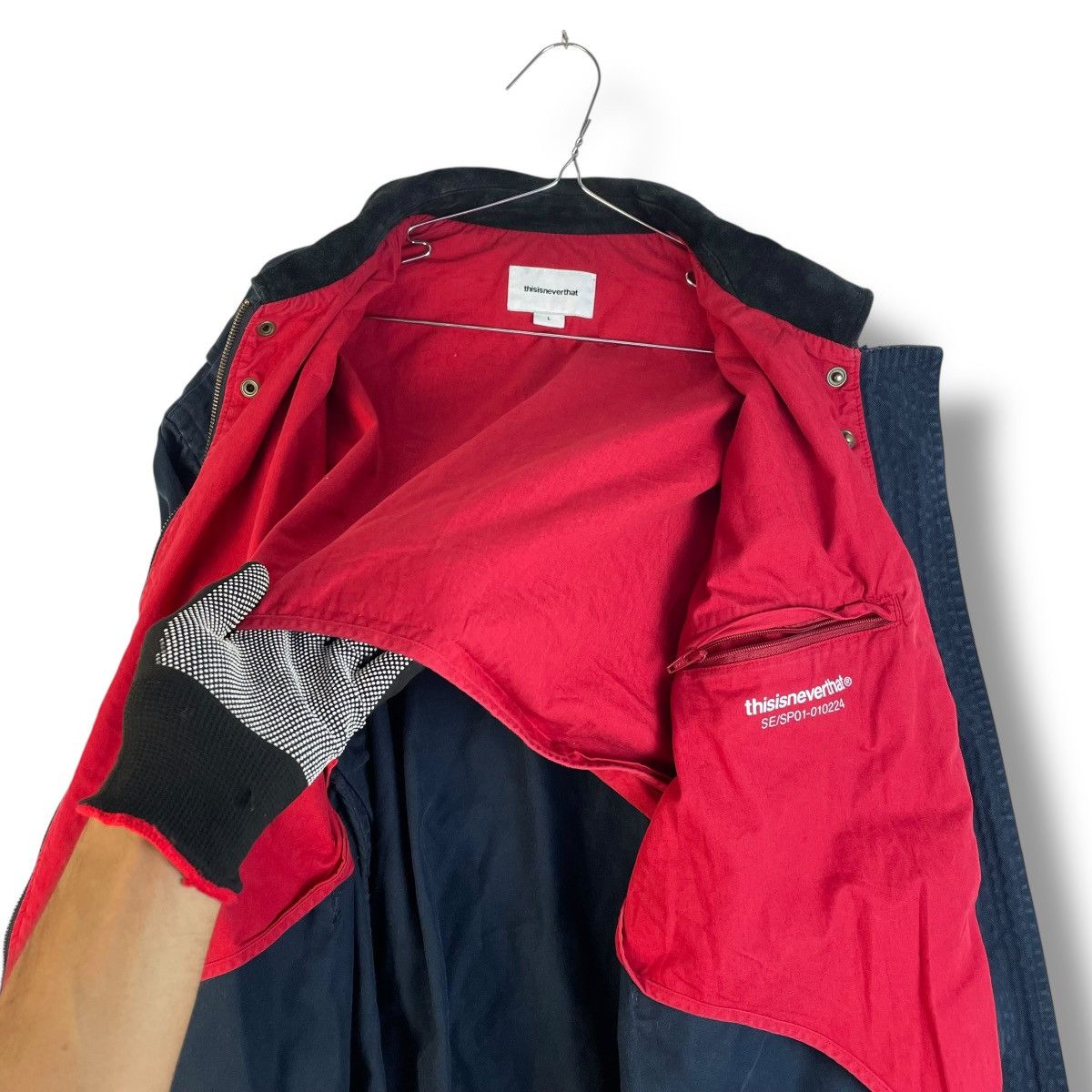 thisisneverthat THISISNEVERTHAT LEATHER COLLAR OVERSIZED WORKWEAR JACKET Size US L / EU 52-54 / 3 - 18 Thumbnail