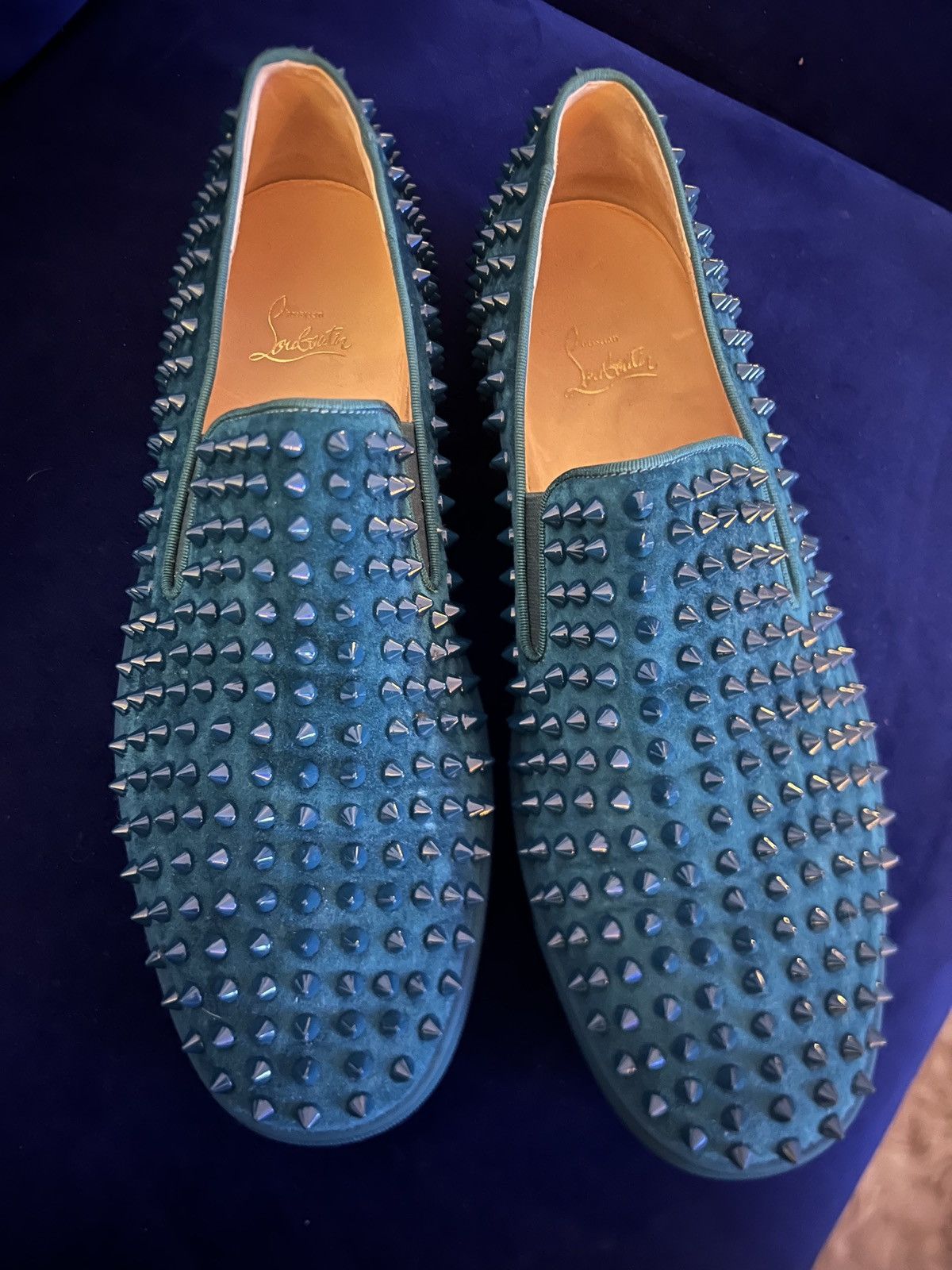 Christian Louboutin Christian Louboutin Roller-Boat Flat Lagune Blue Spikes Size US 11.5 / EU 44-45 - 2 Thumbnail