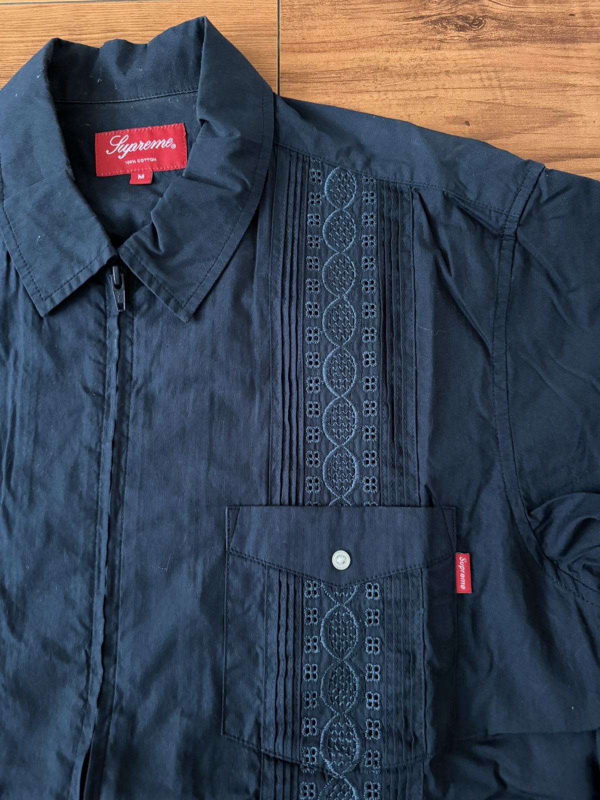 Supreme Supreme Front Zip Guayabera Shirt Size US M / EU 48-50 / 2 - 2 Thumbnail