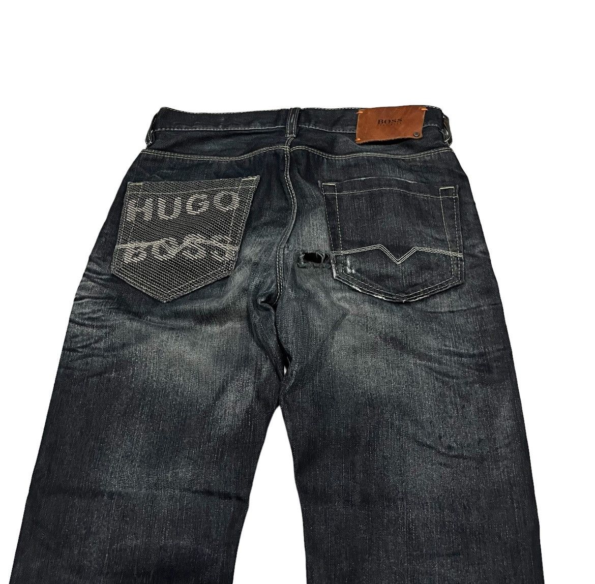 Hugo Boss HUGO BOSS Black Flared Ripped Denim Size US 30 / EU 46 - 8 Thumbnail