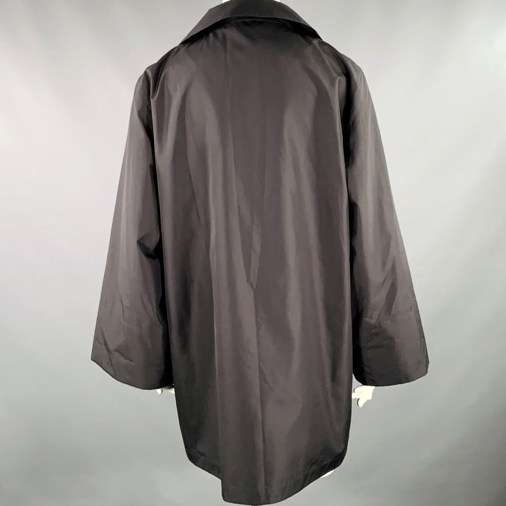 Akris AKRIS Black Silk Zip Up Coat Size 12 Women Size XL / US 12-14 / IT 48-50 - 4 Thumbnail