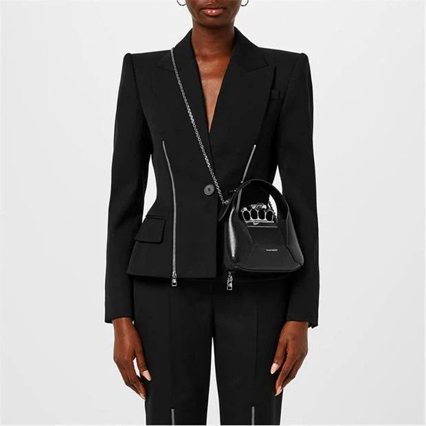 Alexander McQueen o1g2r1mq0824 Structured Zip Blazers in Black Size XS / US 0-2 / IT 36-38 - 6 Thumbnail