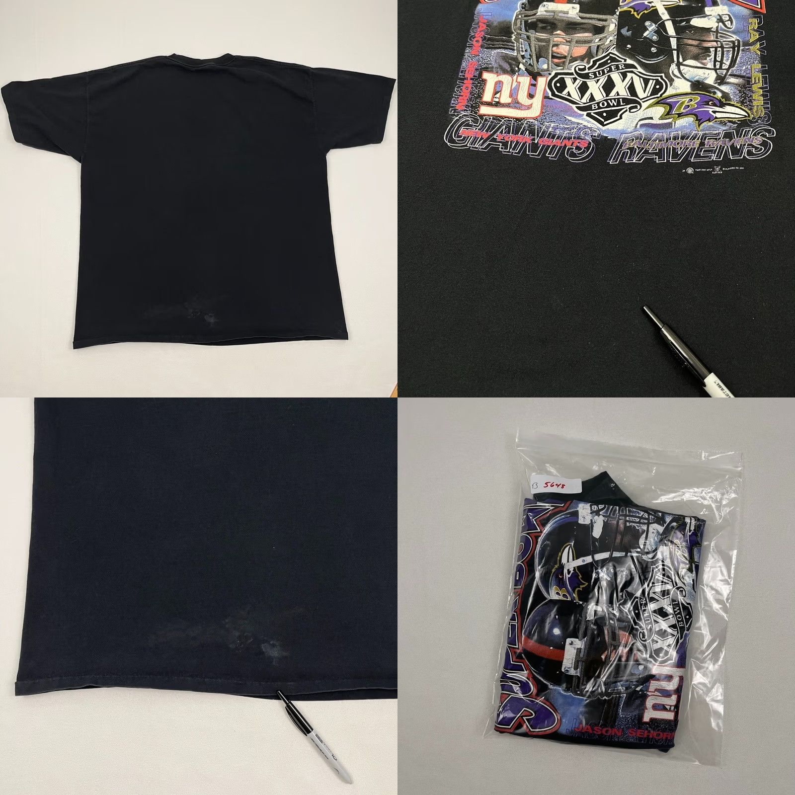 Vintage Vintage NYC Giants Jason Sehorn Super Bowl XXXV 35 Shirt Mens 3XL Ray Lewis - Graphic Print Size US XXL / EU 58 / 5 - 8 Thumbnail